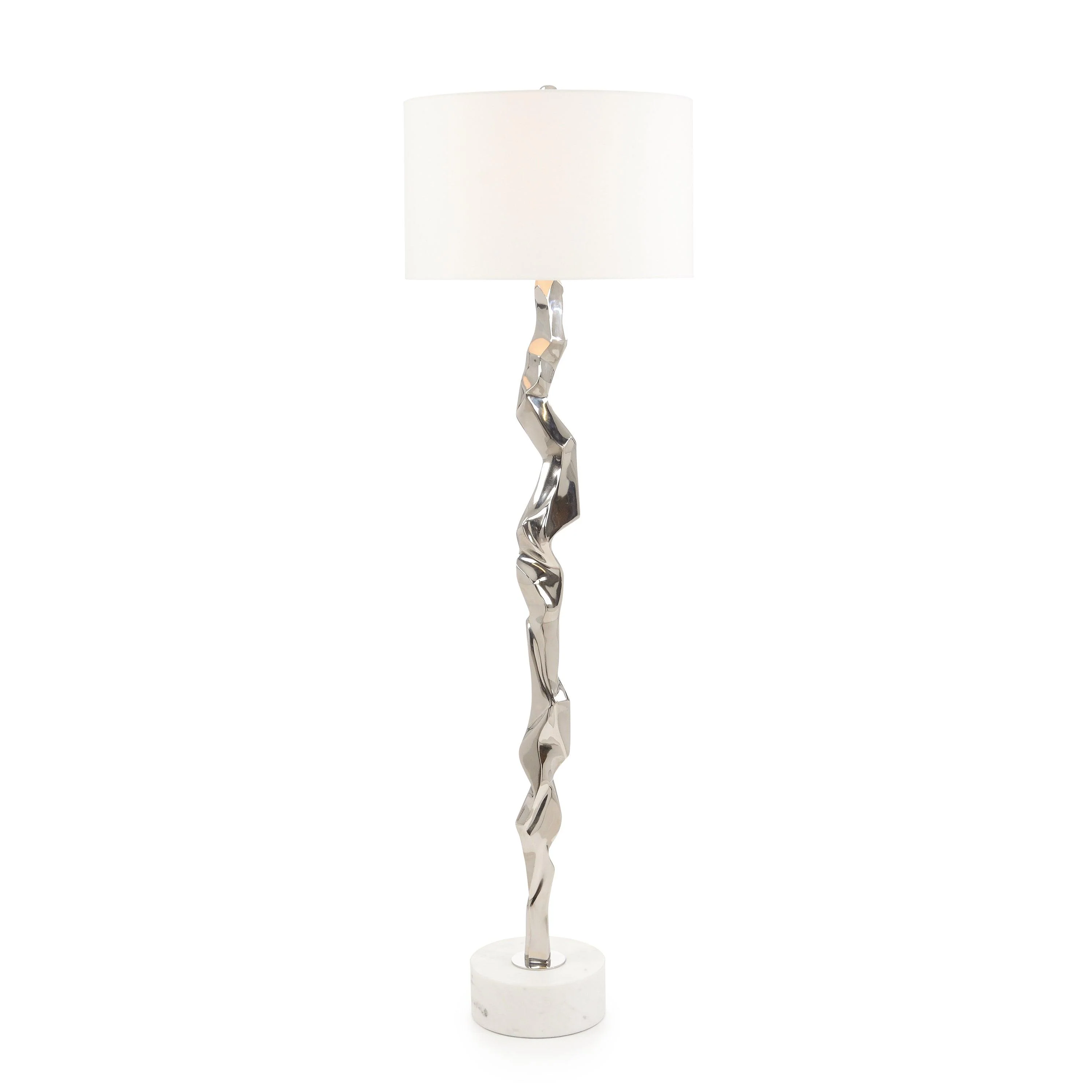 Polished Nickel Geometric Floor Lamp - Remutear