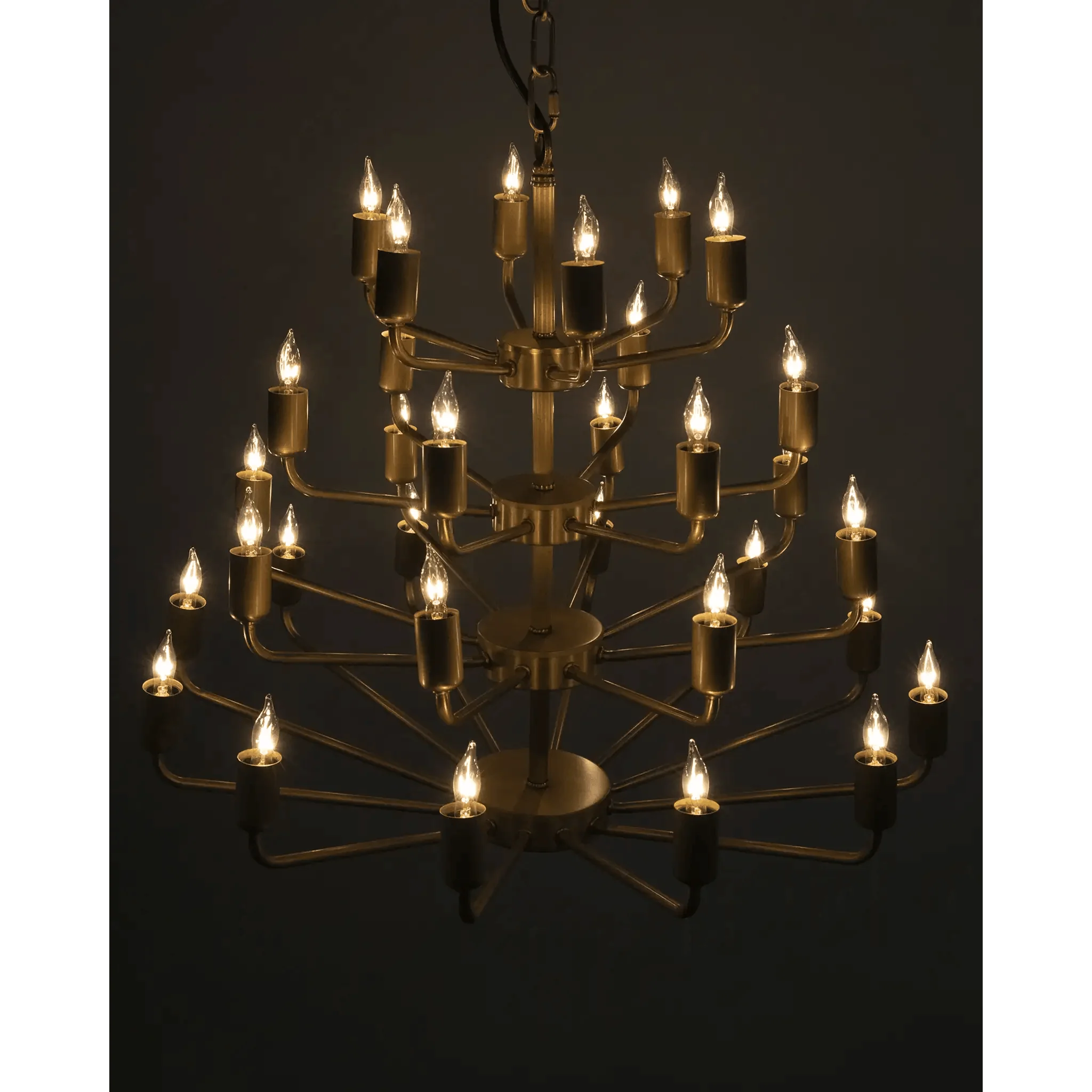Montoro Chandelier, Antique Brass - Remutear