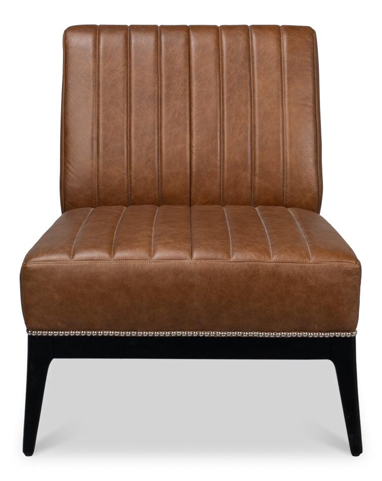 Agave Slipper Chair In Distilled Leather - Remutear
