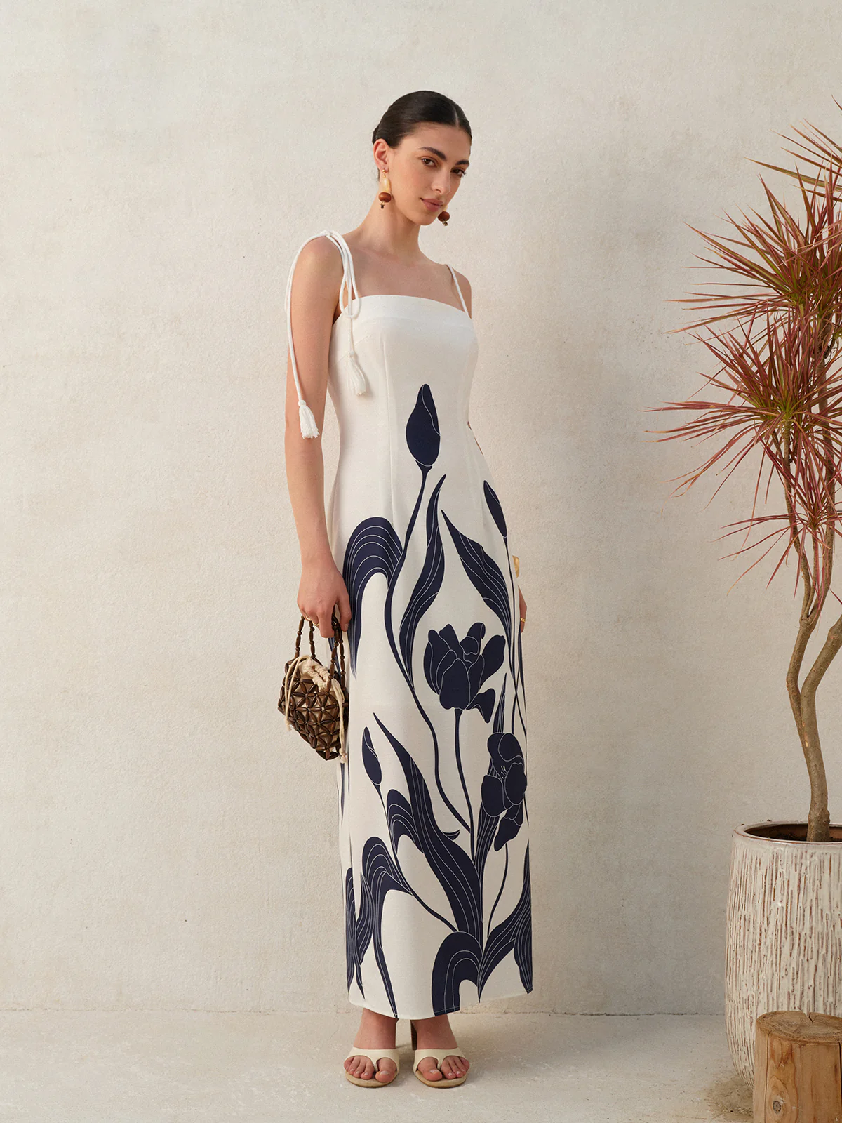 Floral Tie-Back Cami Dress - Remutear