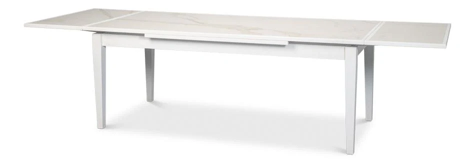 Rect. Extension Dining Table - White - Remutear