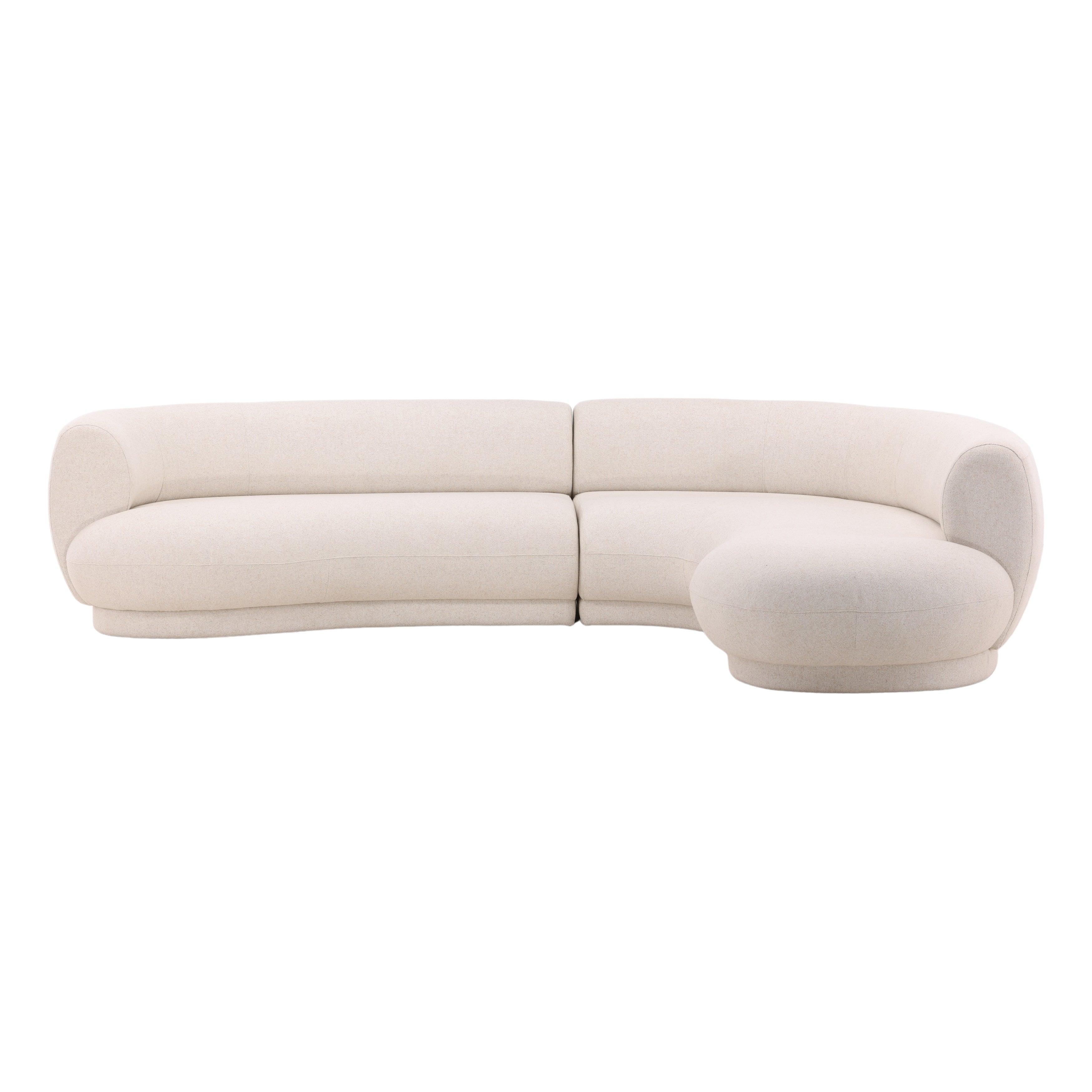 Lakesh Right Chaise Sectional Cream - Remutear