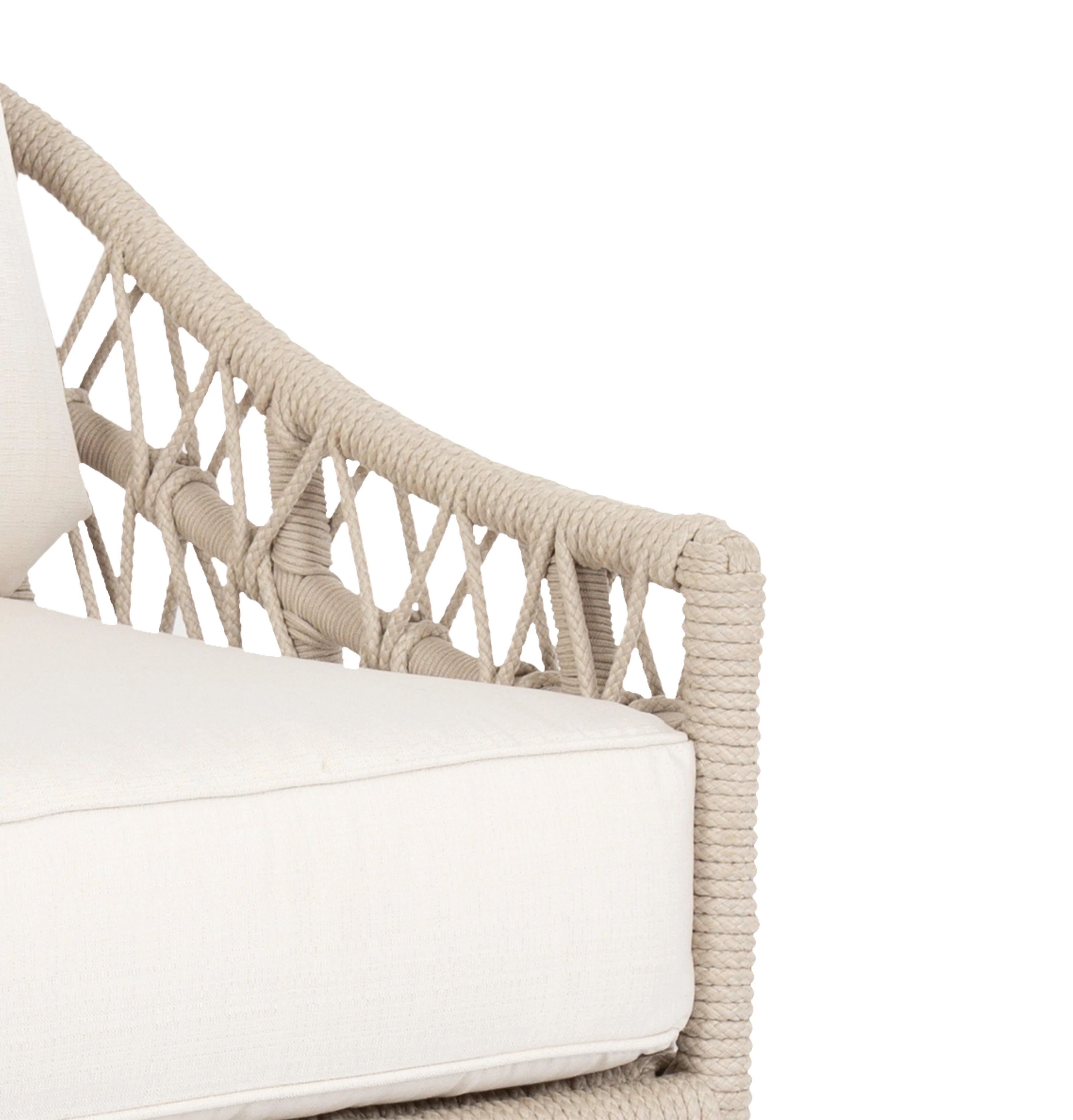 Dana Rope Club Chair in Linen Canvas w/ Self Welt - Remutear