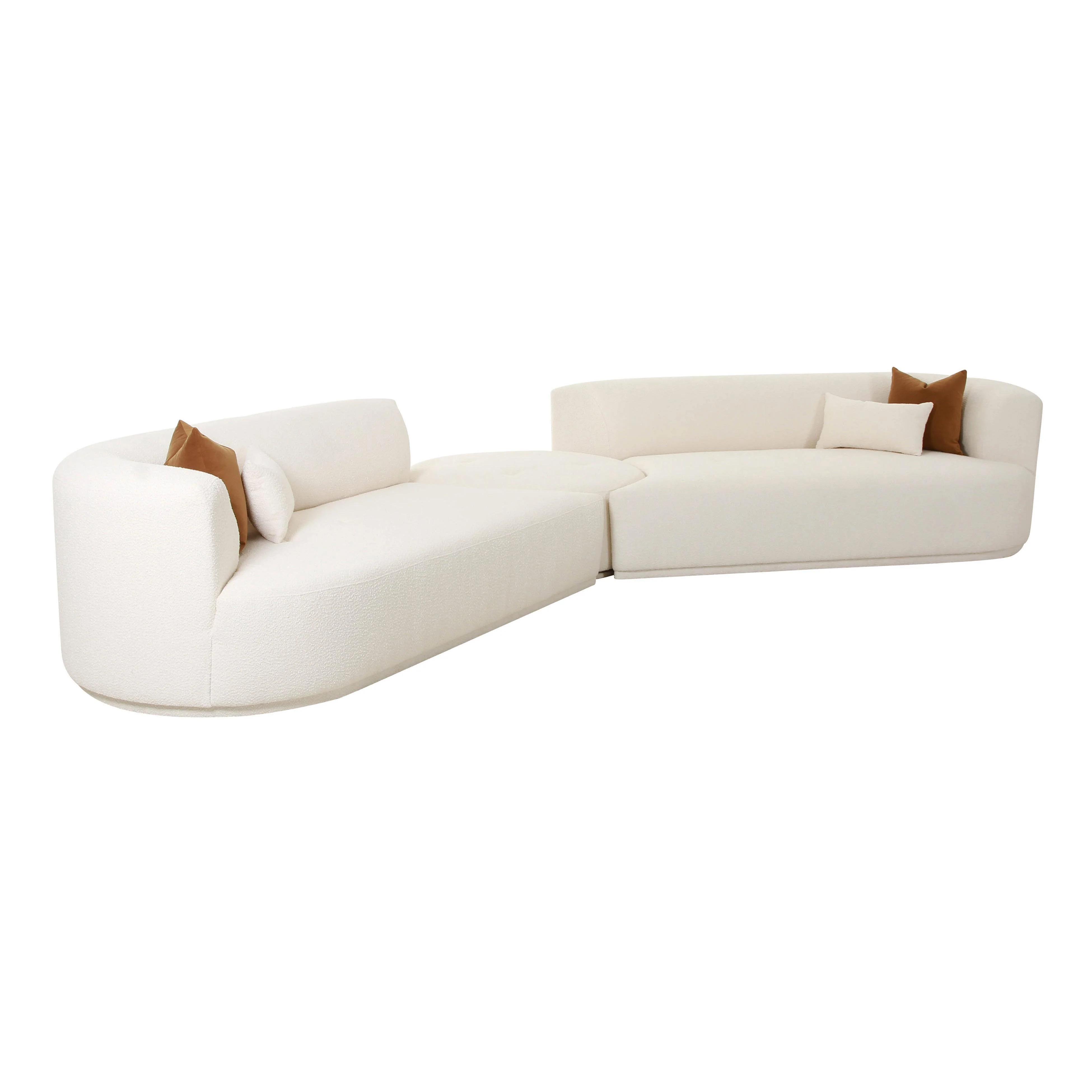 Fickle Cream Boucle 3-Piece Modular Sectional - Remutear