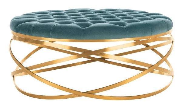 RUMI TUFTED VELVET OTTOMAN - Remutear