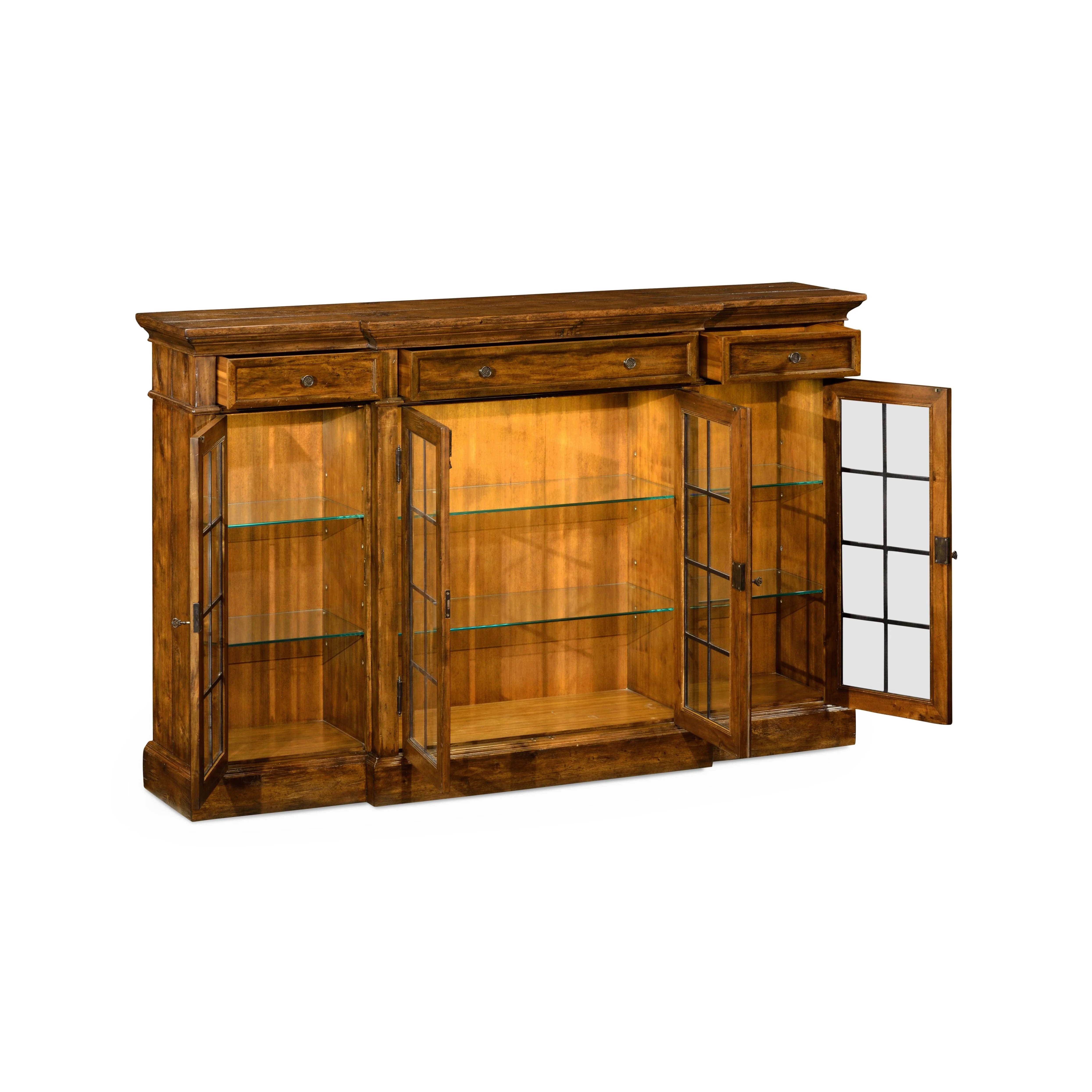 Casual Accents Country Walnut Lighted China Cabinet - Remutear