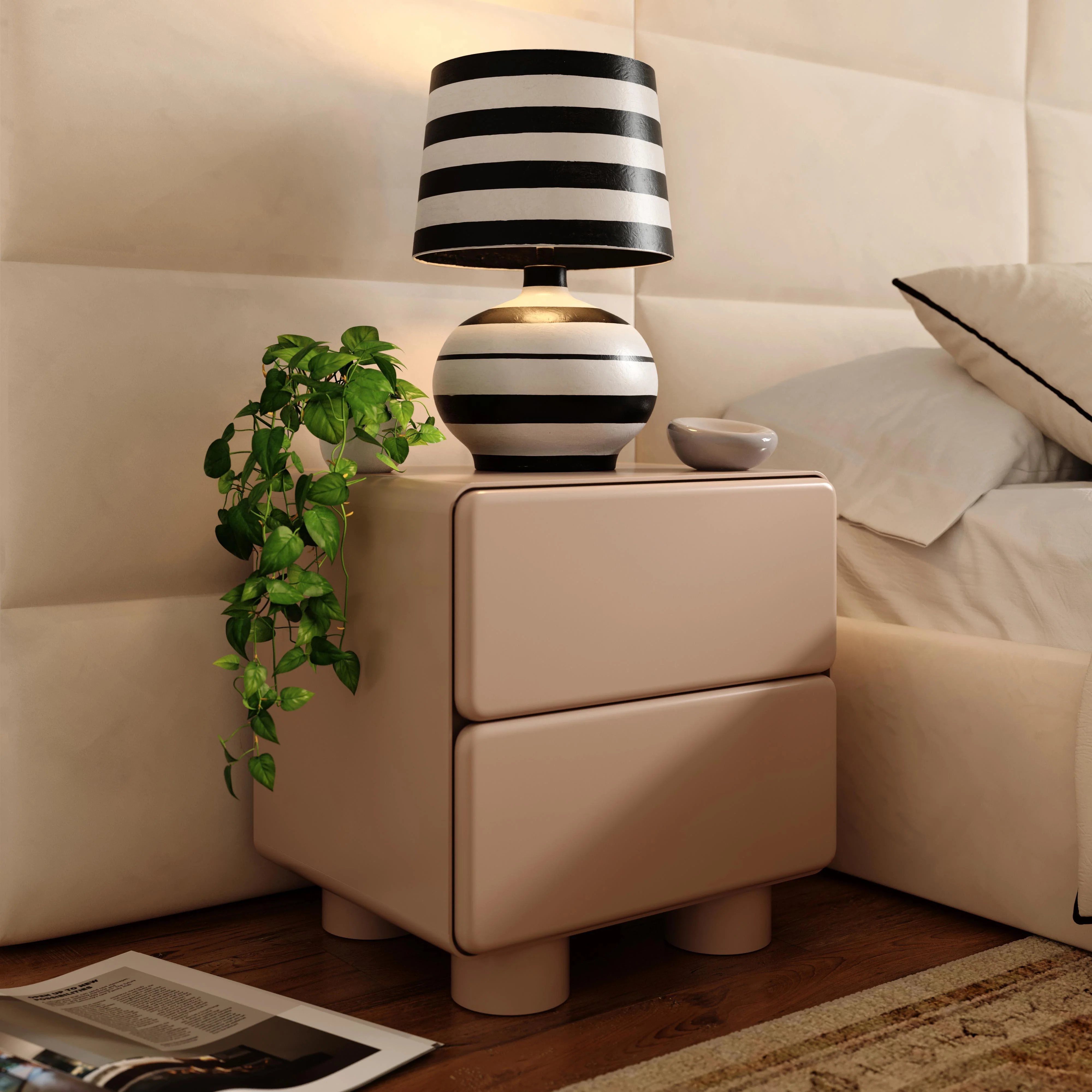 Tammy Taupe Nightstand - Remutear