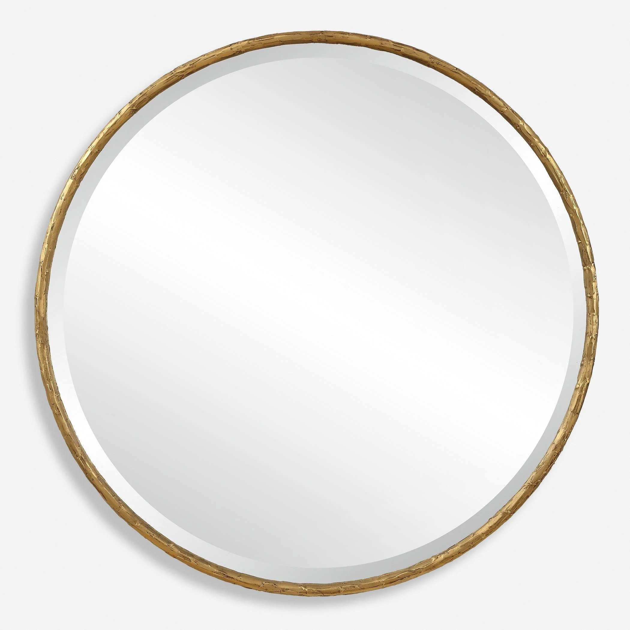 Sutton Aged Gold Round Mirror - Remutear
