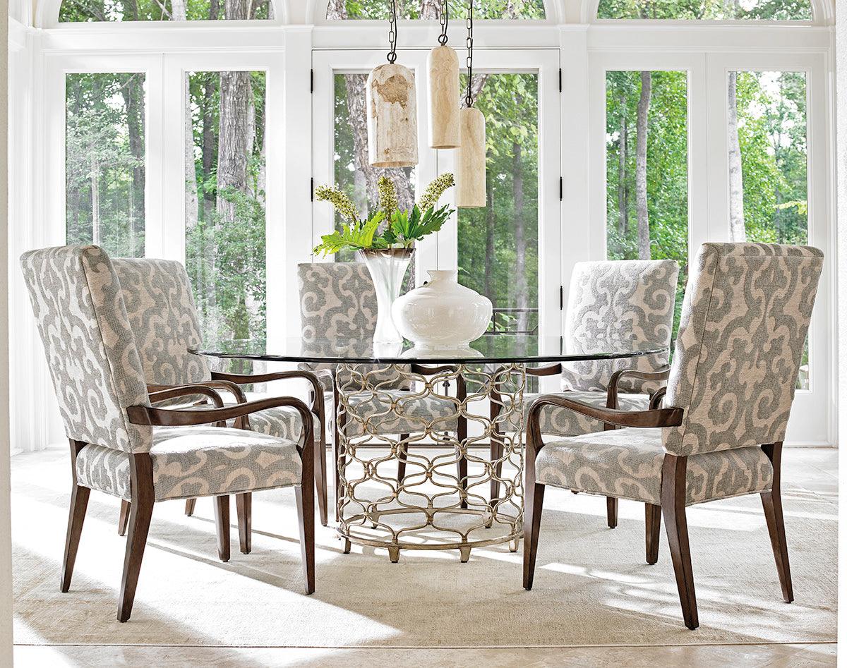 Laurel Canyon Bollinger Round Dining Table With 72 Inch Glass Top - Remutear