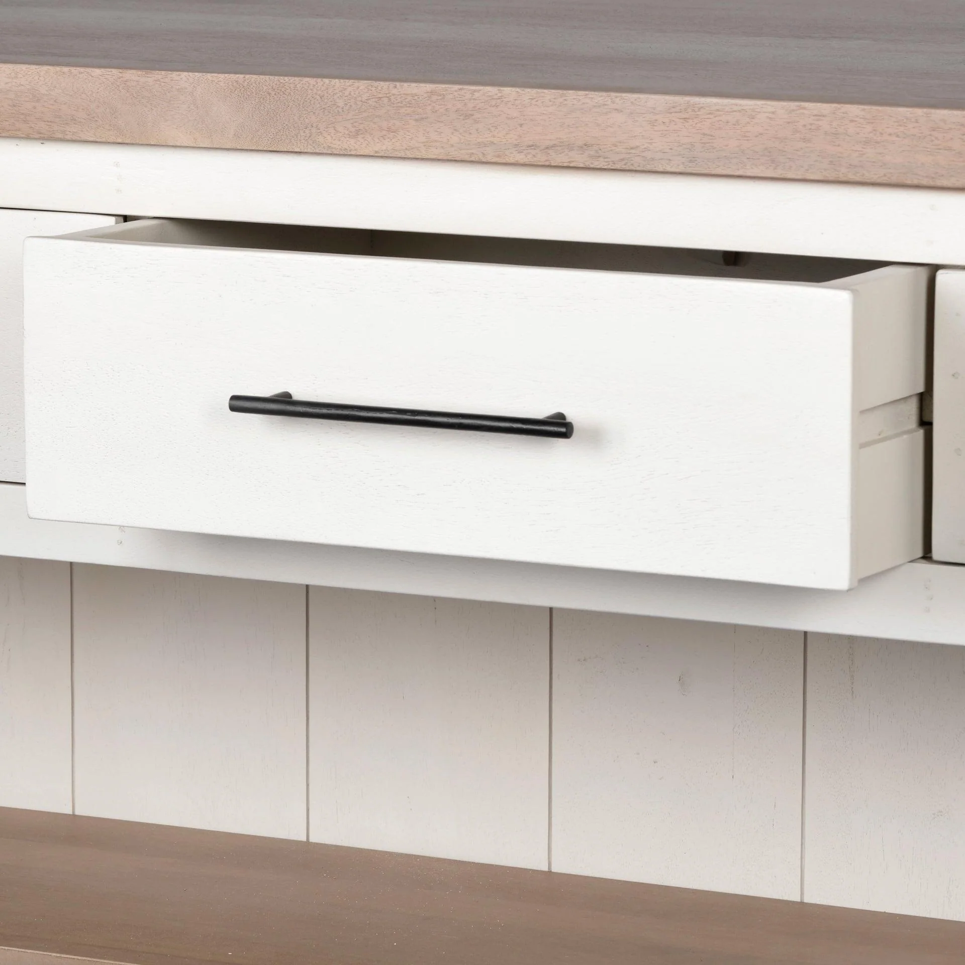 Fairview II White and Brown Two-Tone Stain Solid Wood Kitchen Island - Remutear