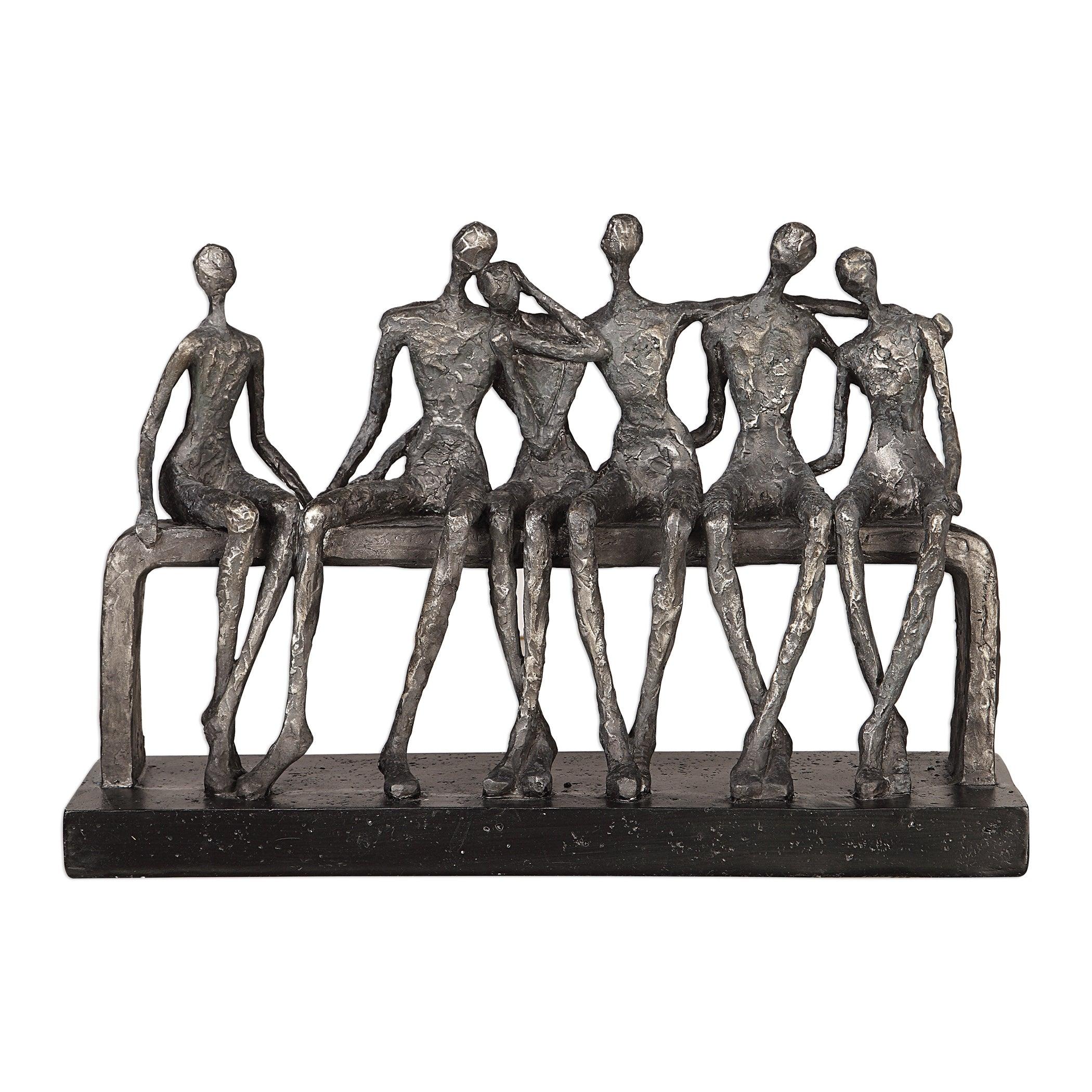 CAMARADERIE AGED SILVER FIGURINE - Remutear