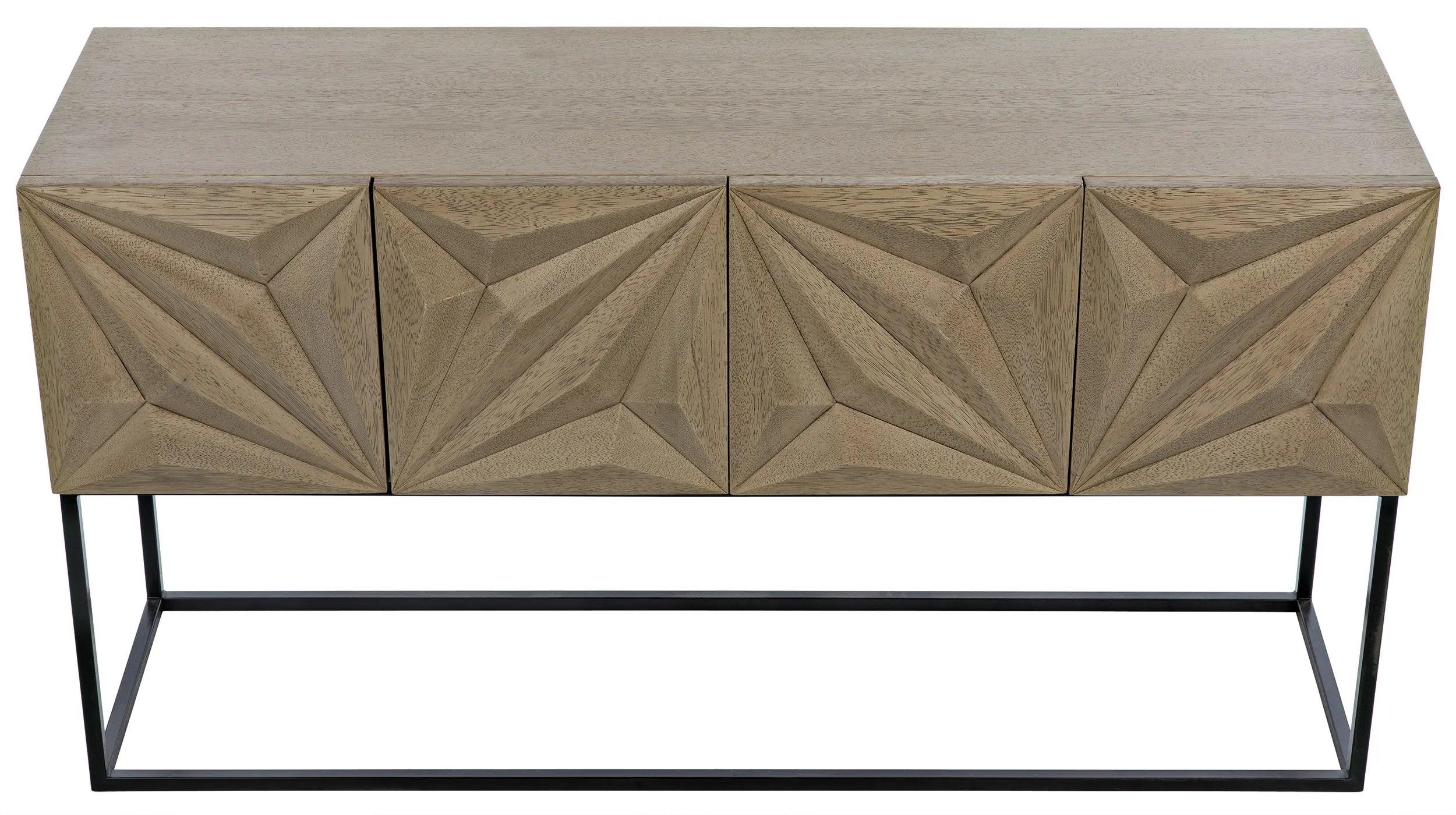 Zurich Console, Bleached Walnut with Steel - Remutear