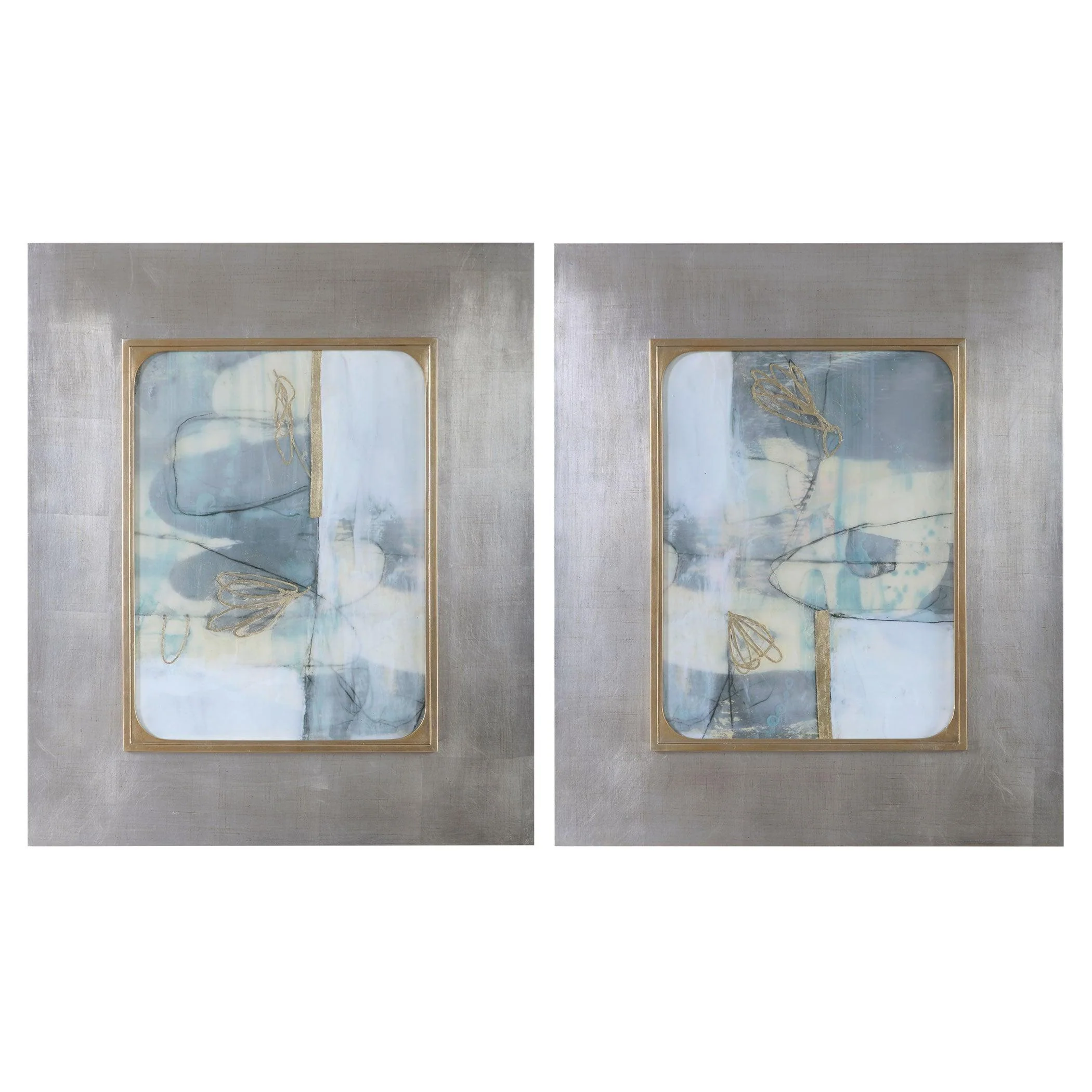 GILDED WHIMSY ABSTRACT PRINTS, SET OF 2 - Remutear