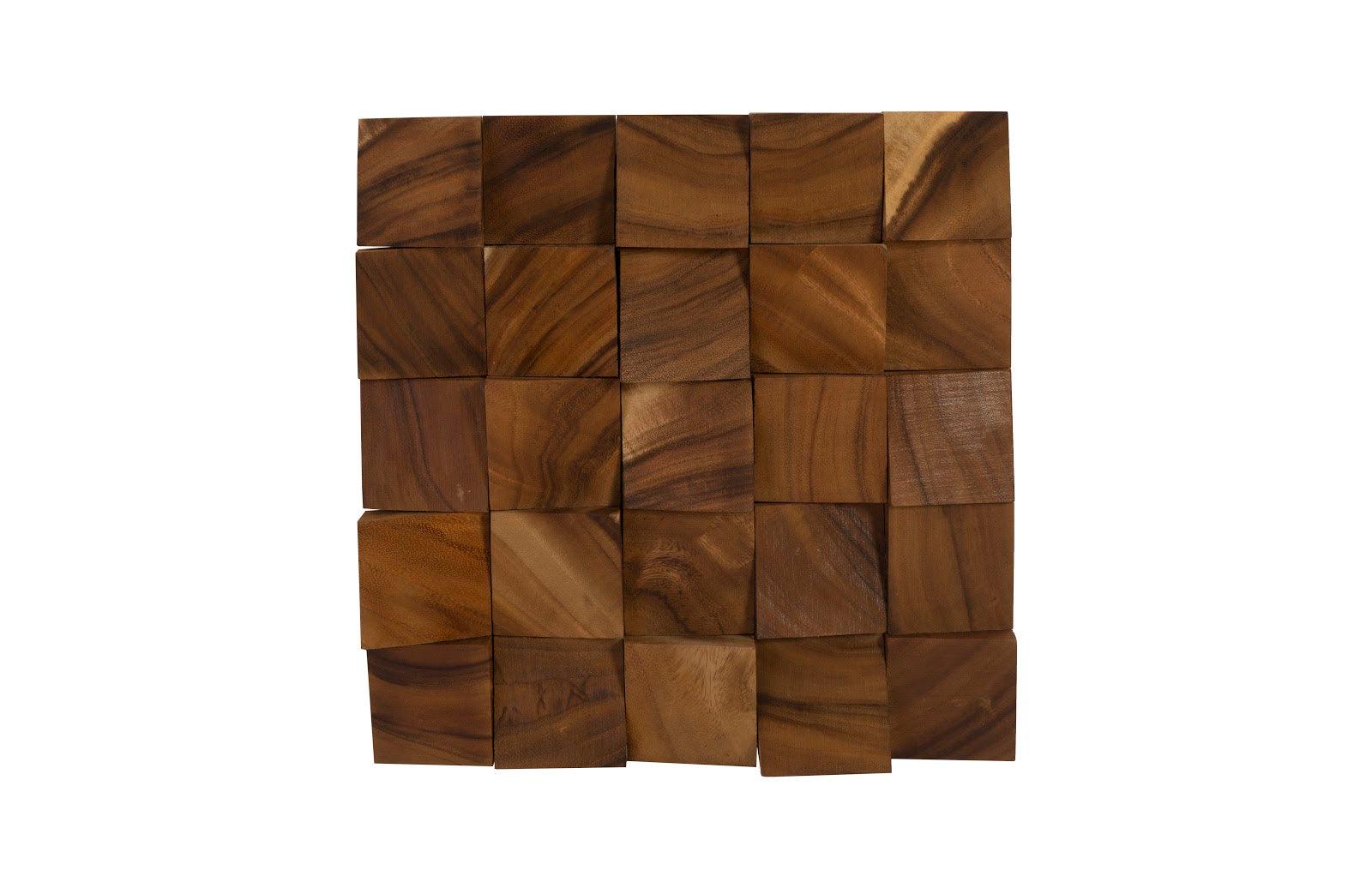 Blocks Wall Tile, Chamcha Wood, Natural - Remutear