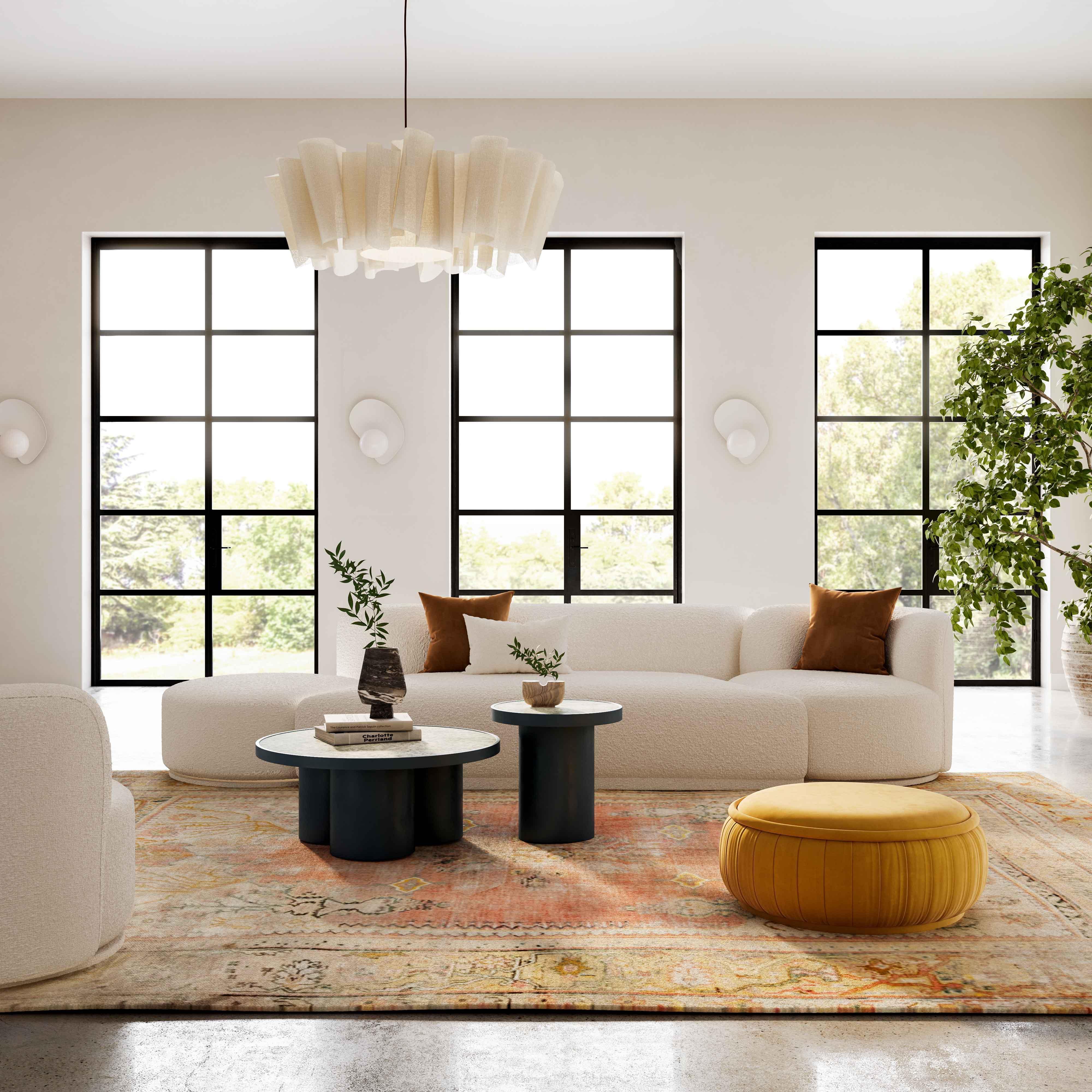 Fickle Cream Boucle 3-Piece Chaise Modular Sofa - Remutear