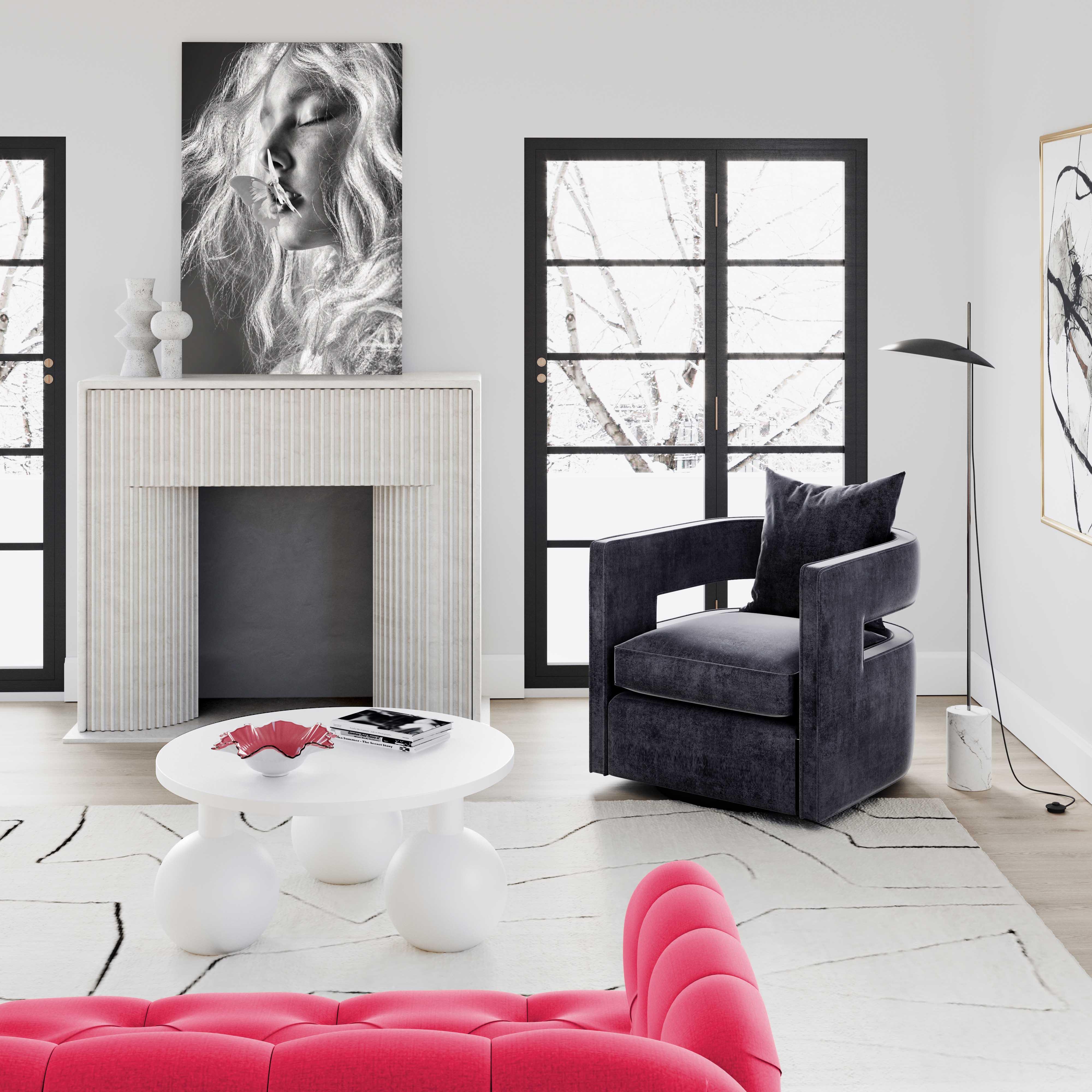 Kennedy Black Swivel Chair - Remutear