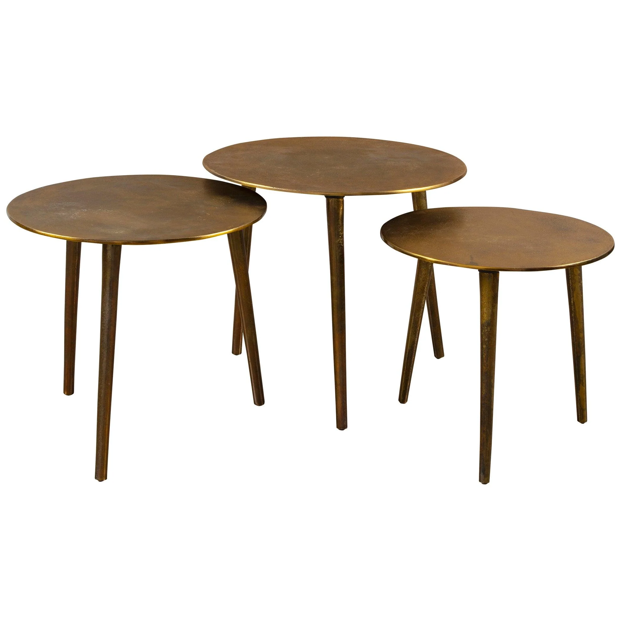 KASAI GOLD COFFEE TABLES, SET OF 3 - Remutear