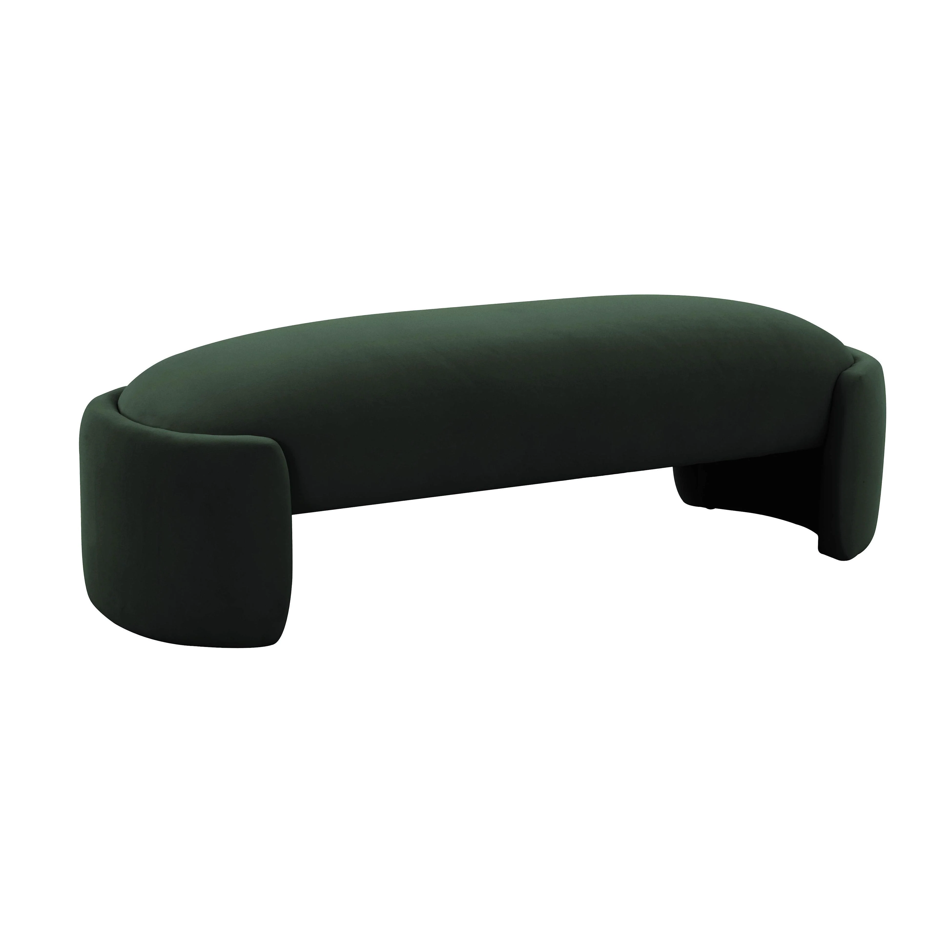 Toledo Forest Green Velvet Bench - Remutear