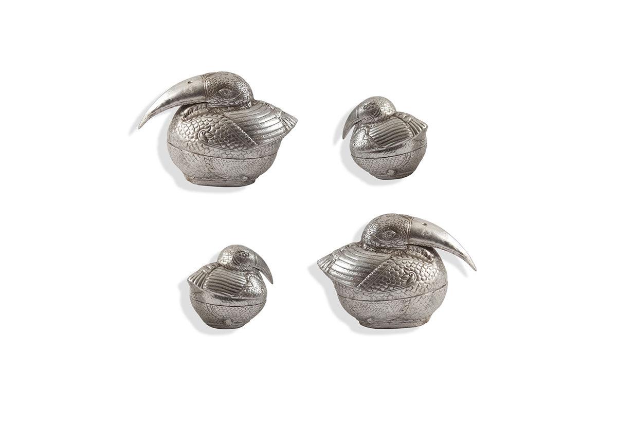 Kiwi Birds Wall Art, Set of 4, Silver Leaf - Remutear