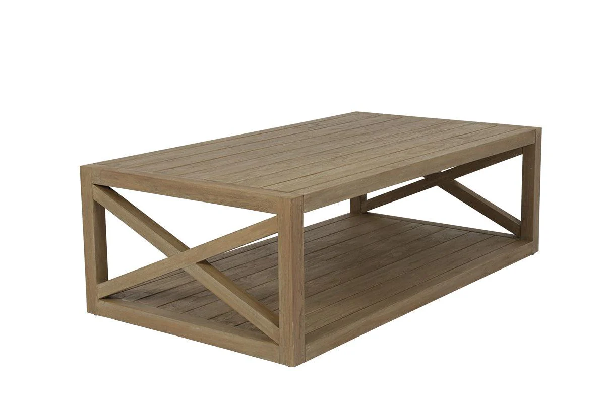Coastal Teak X Coffee Table - Remutear