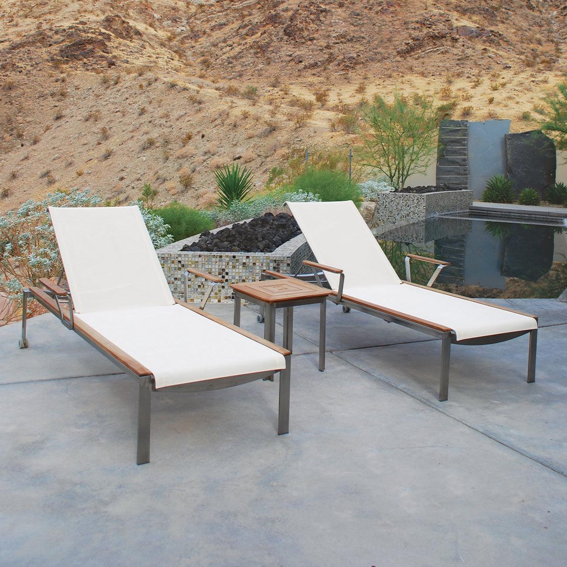 Tivoli Adj. Chaise Lounge w/Wheels & Arms (Stacking) - Remutear