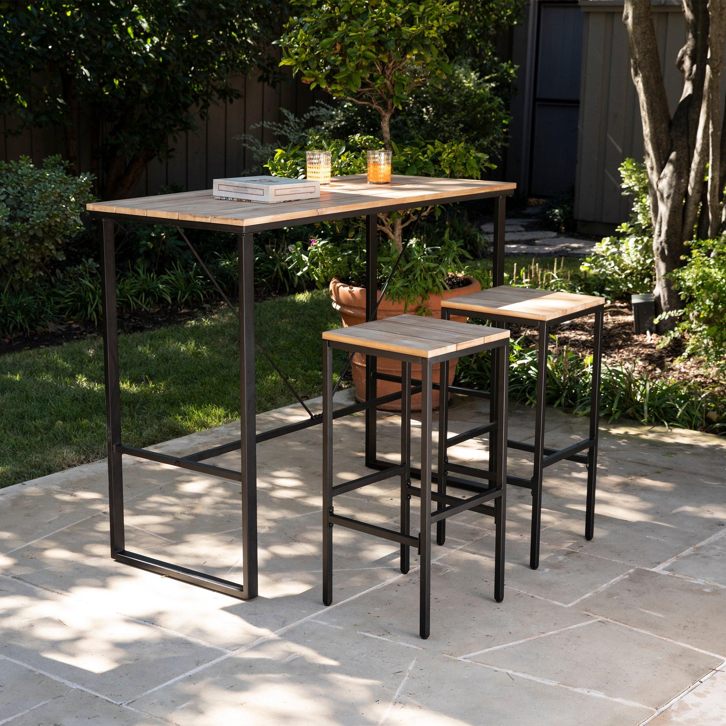 Venallo 3pc Indoor/Outdoor Space Saving Bar Set - Remutear