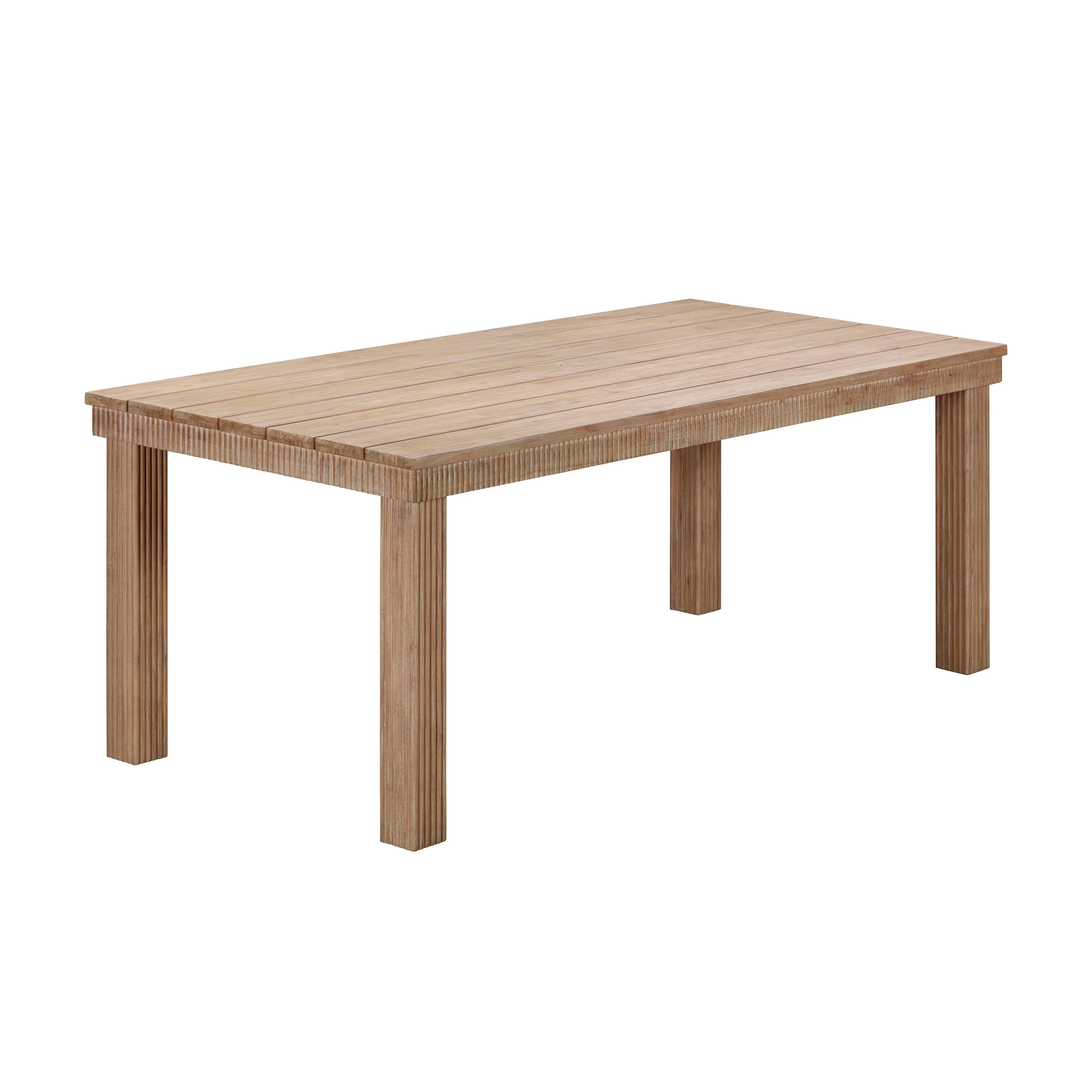 Cassie Natural 75 Inch Rectangular Outdoor Dining Table - Remutear