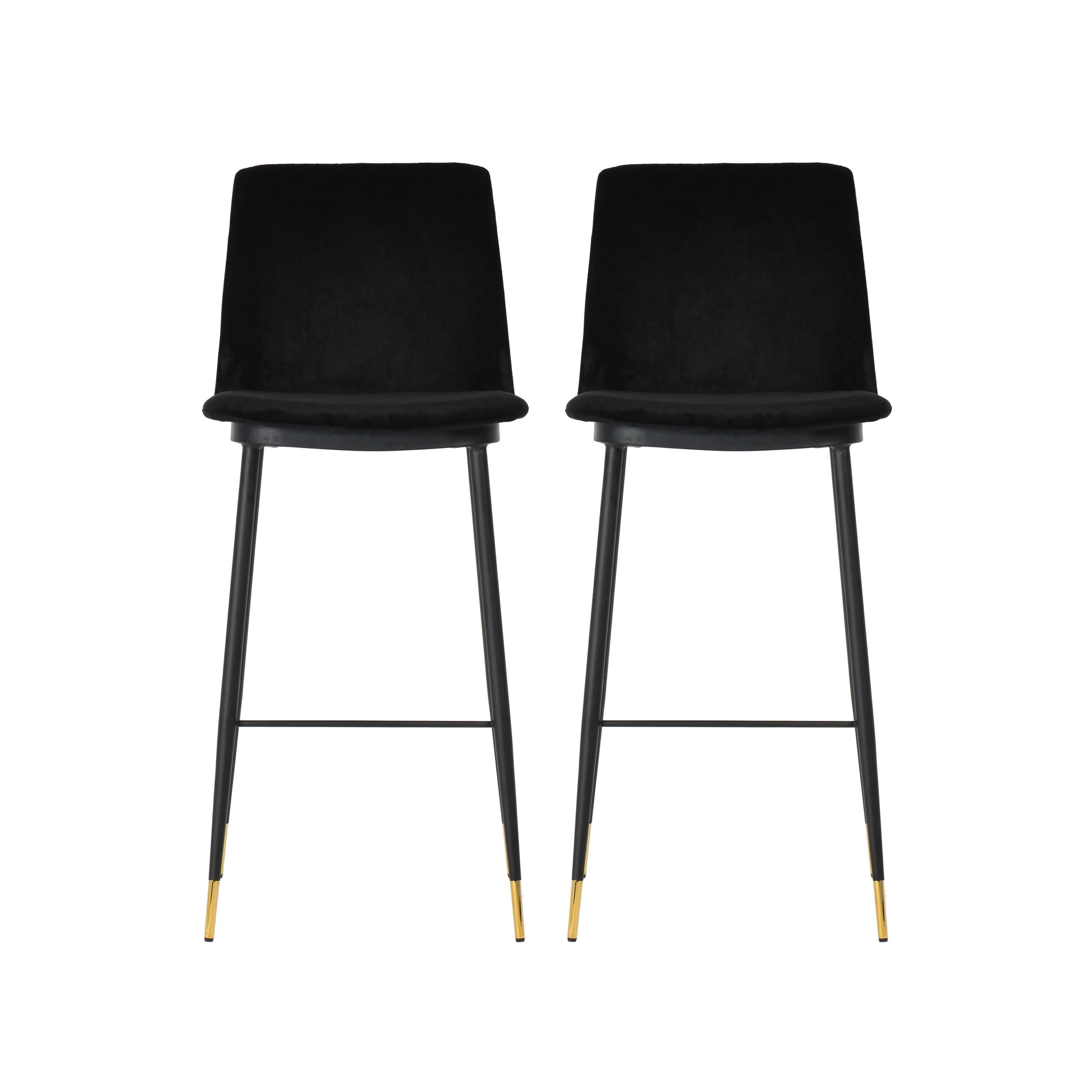 Evora Black Velvet Counter Stool (Set of 2) - Remutear