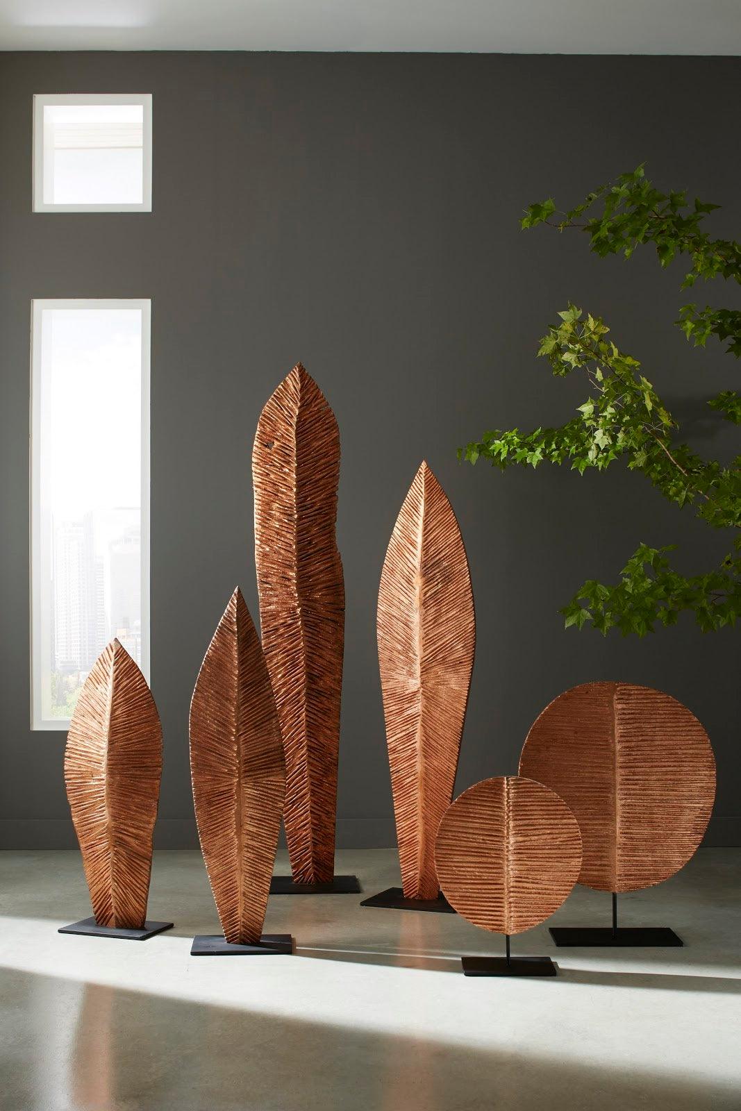 Carved Leaf on Stand, Copper Leaf, XL - Remutear