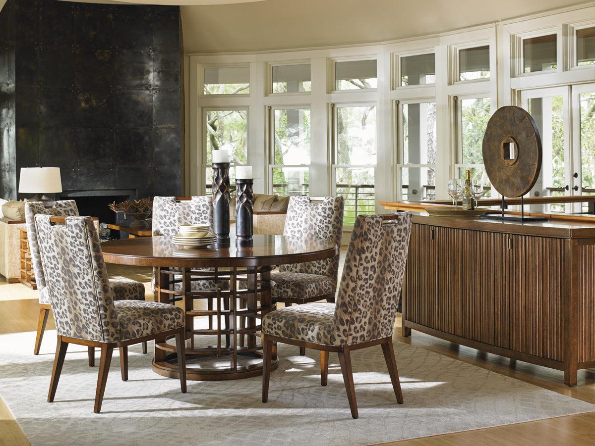 Island Fusion Meridien Round Dining Table With Wooden Top - Remutear