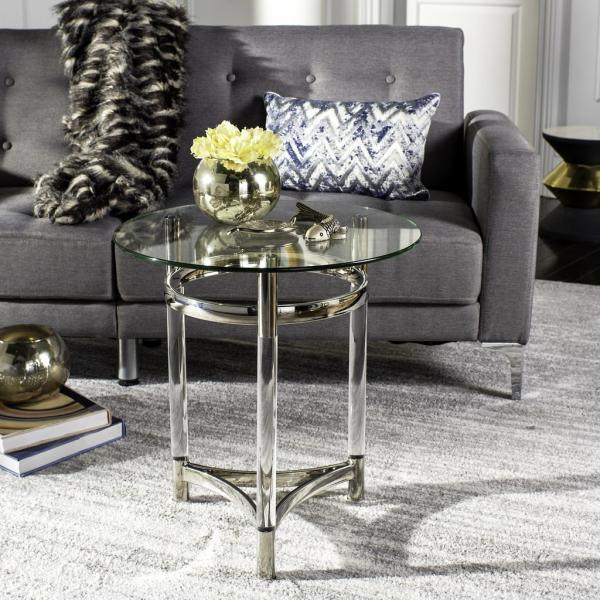 LETTY ROUND ACRYLIC END TABLE - Remutear