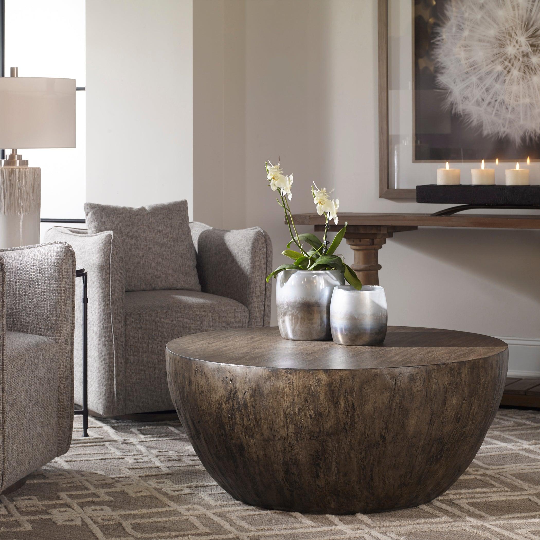 LARK ROUND WOOD COFFEE TABLE - Remutear
