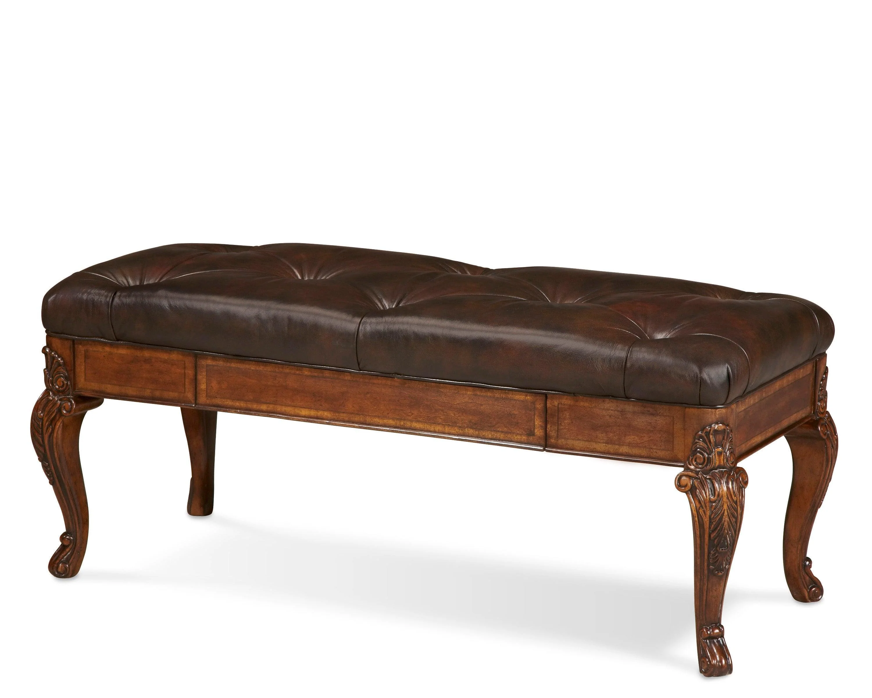 Old World Leather Storage Bench - Remutear