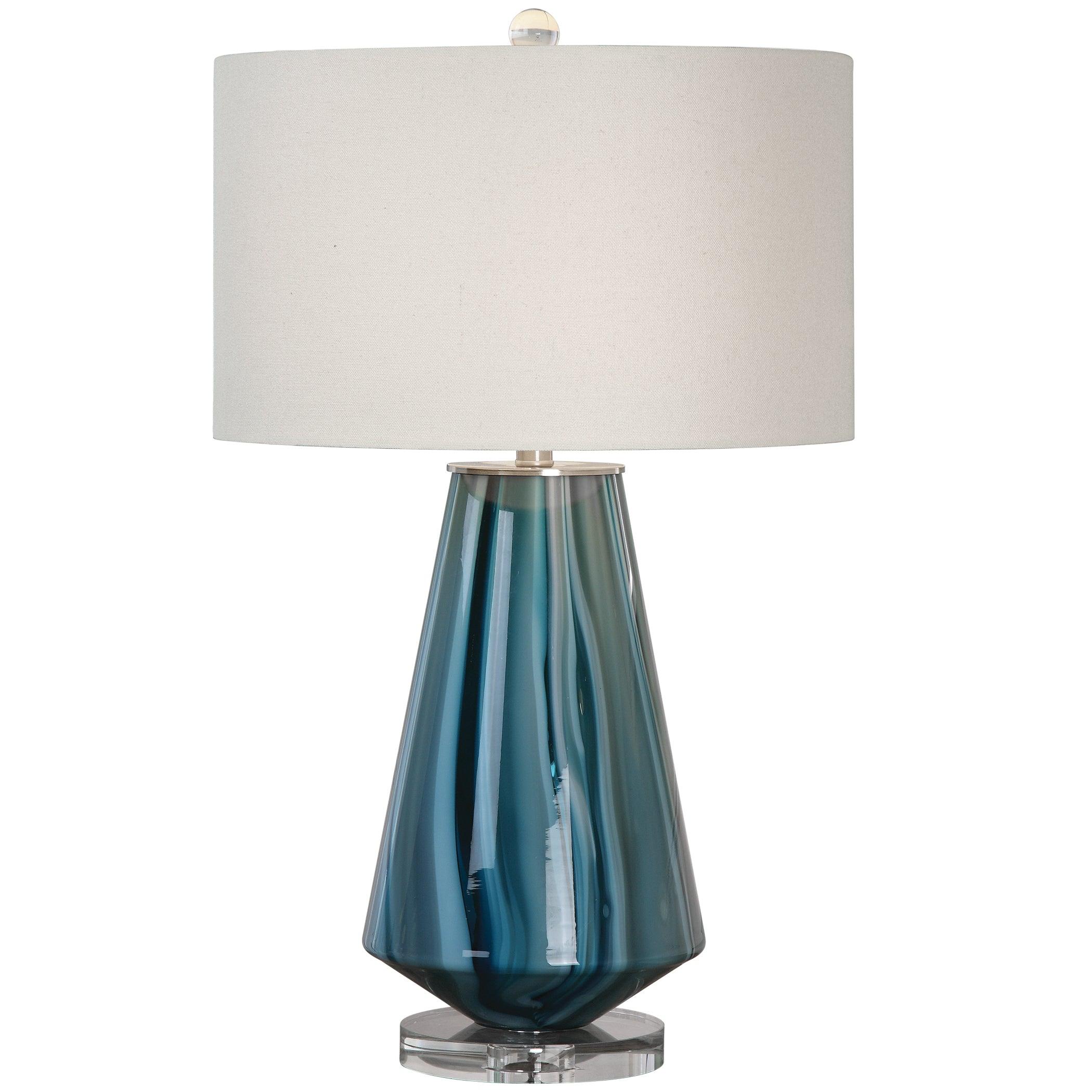 Pescara Teal-Gray Glass Lamp - Remutear