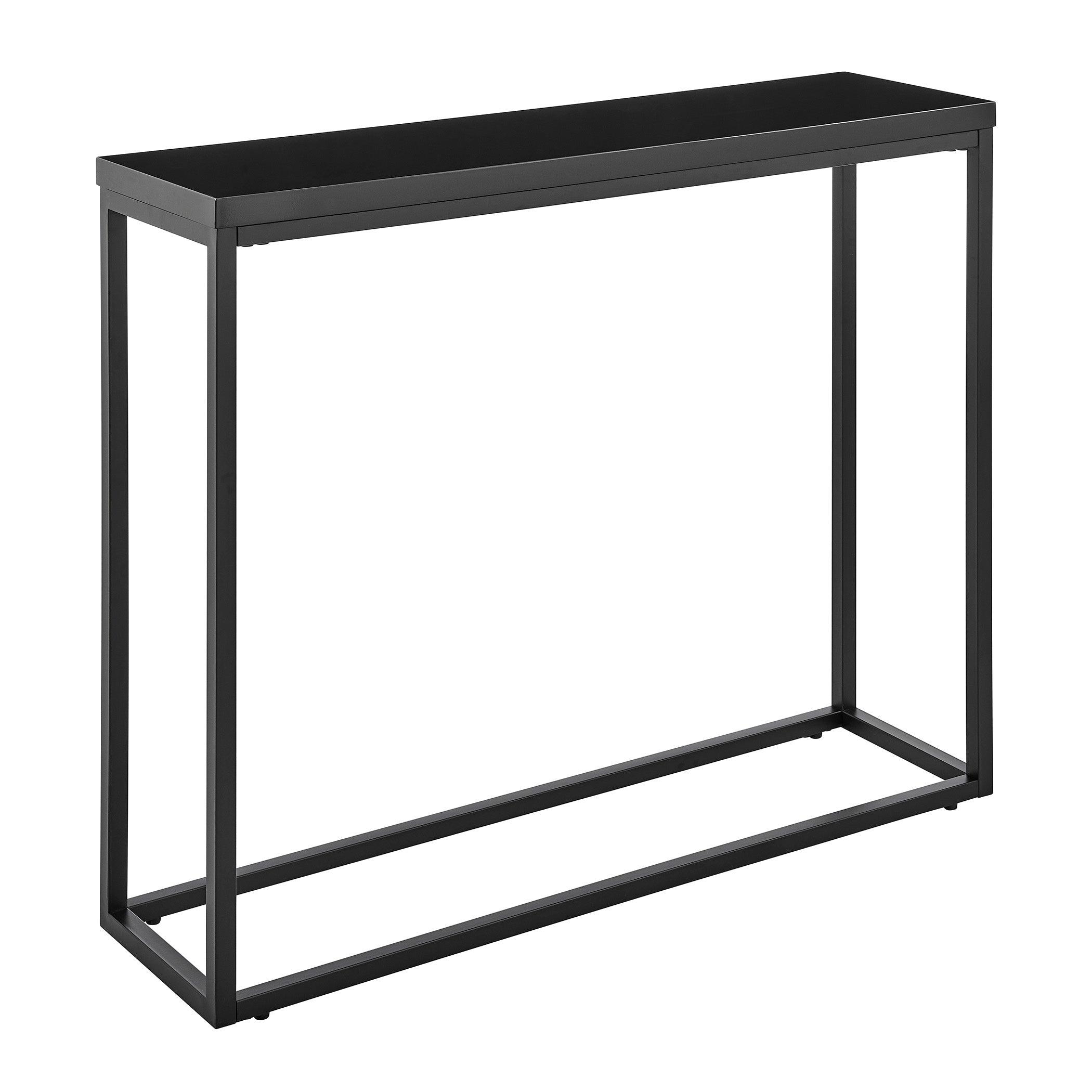TERESA CONSOLE TABLE IN HIGH GLOSS BLACK WITH MATTE BLACK BASE - Remutear