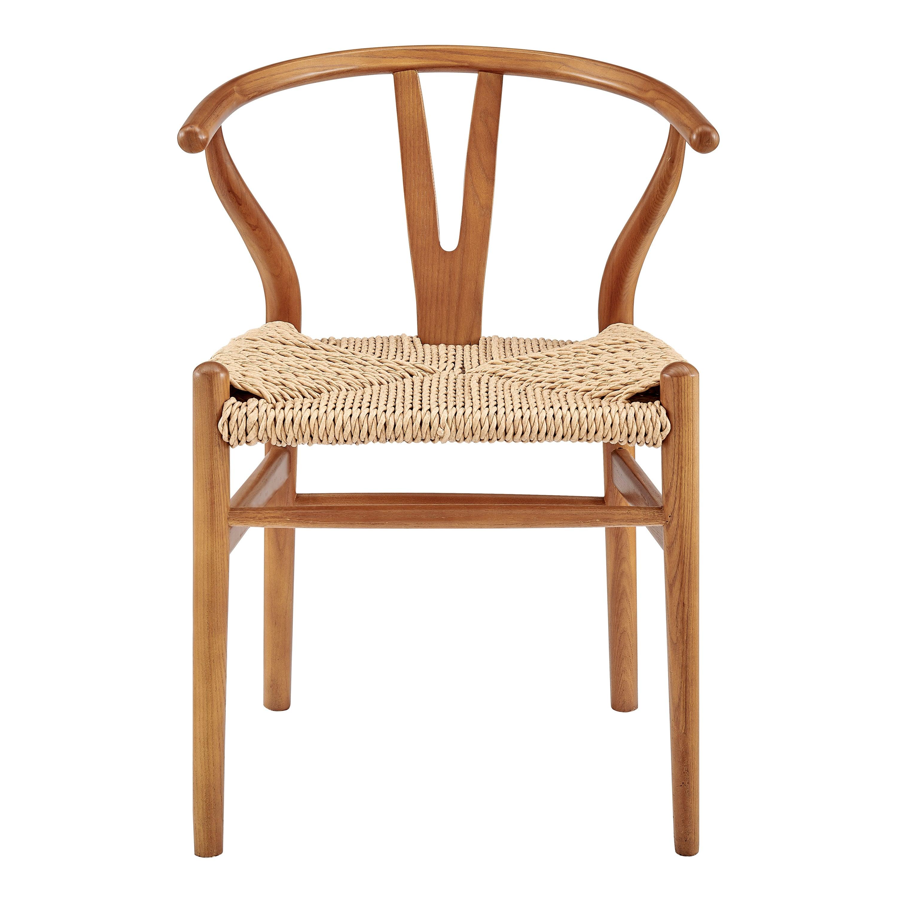 Evelina Outdoor Side ChairHeat Treated Ash Frame and Natural Rattan Seat - Set of 2 - Remutear