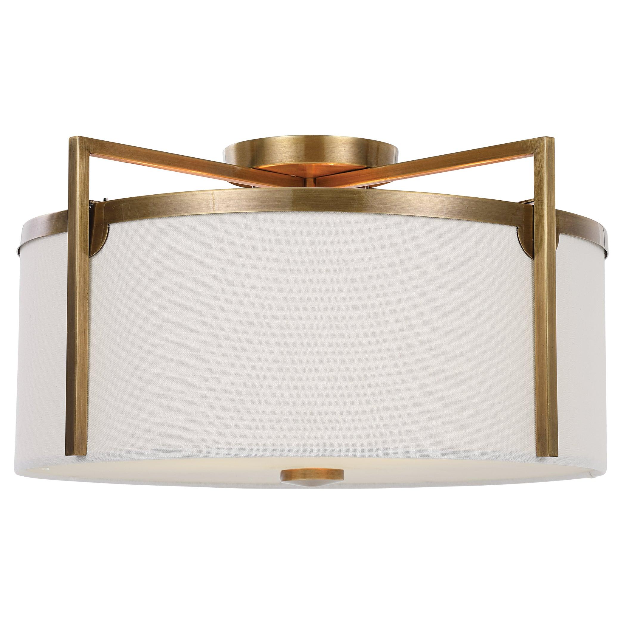 COLFAX BRASS 3 LIGHT SEMI FLUSH - Remutear