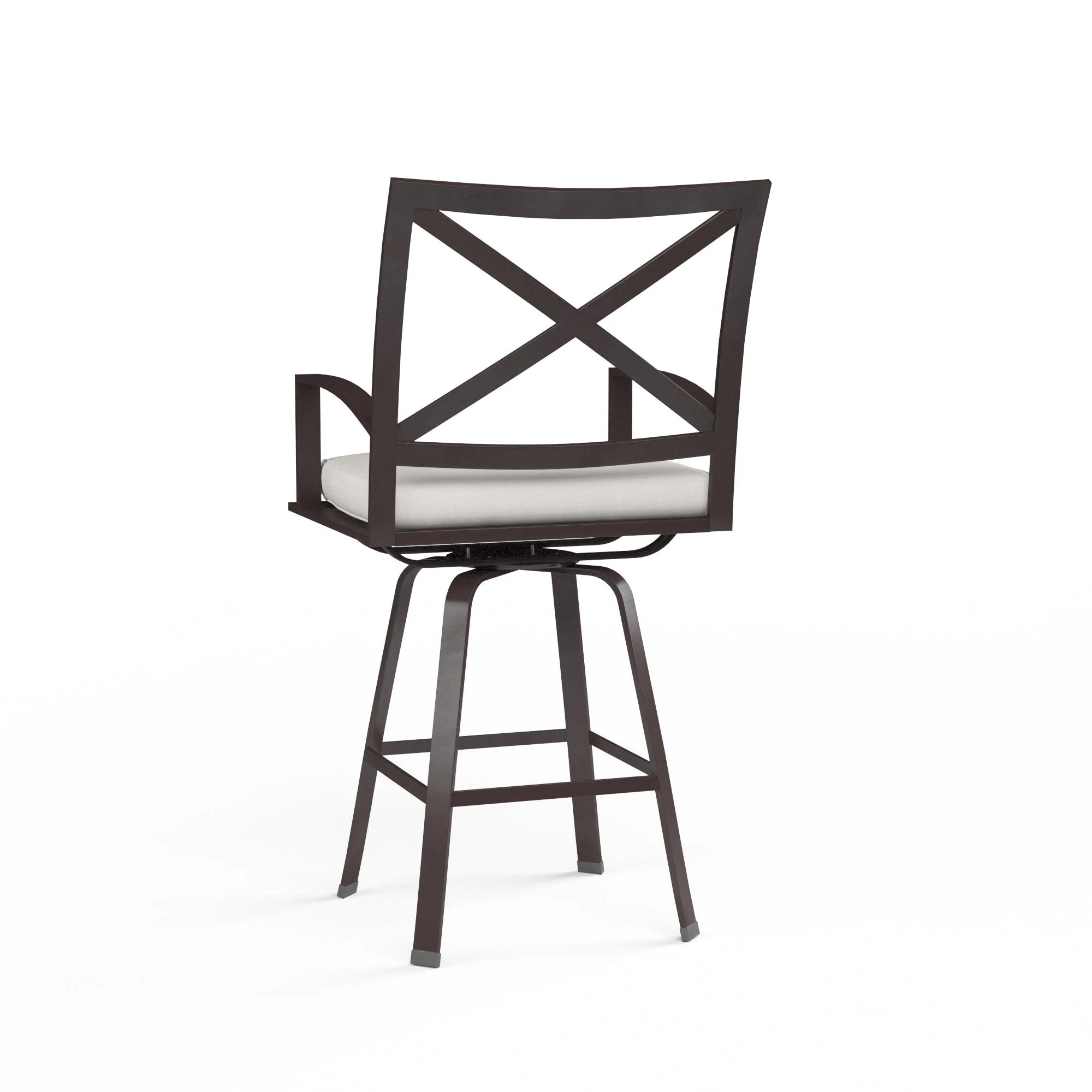 La Jolla Swivel Counter Stool in Canvas Flax w/ Self Welt - Remutear