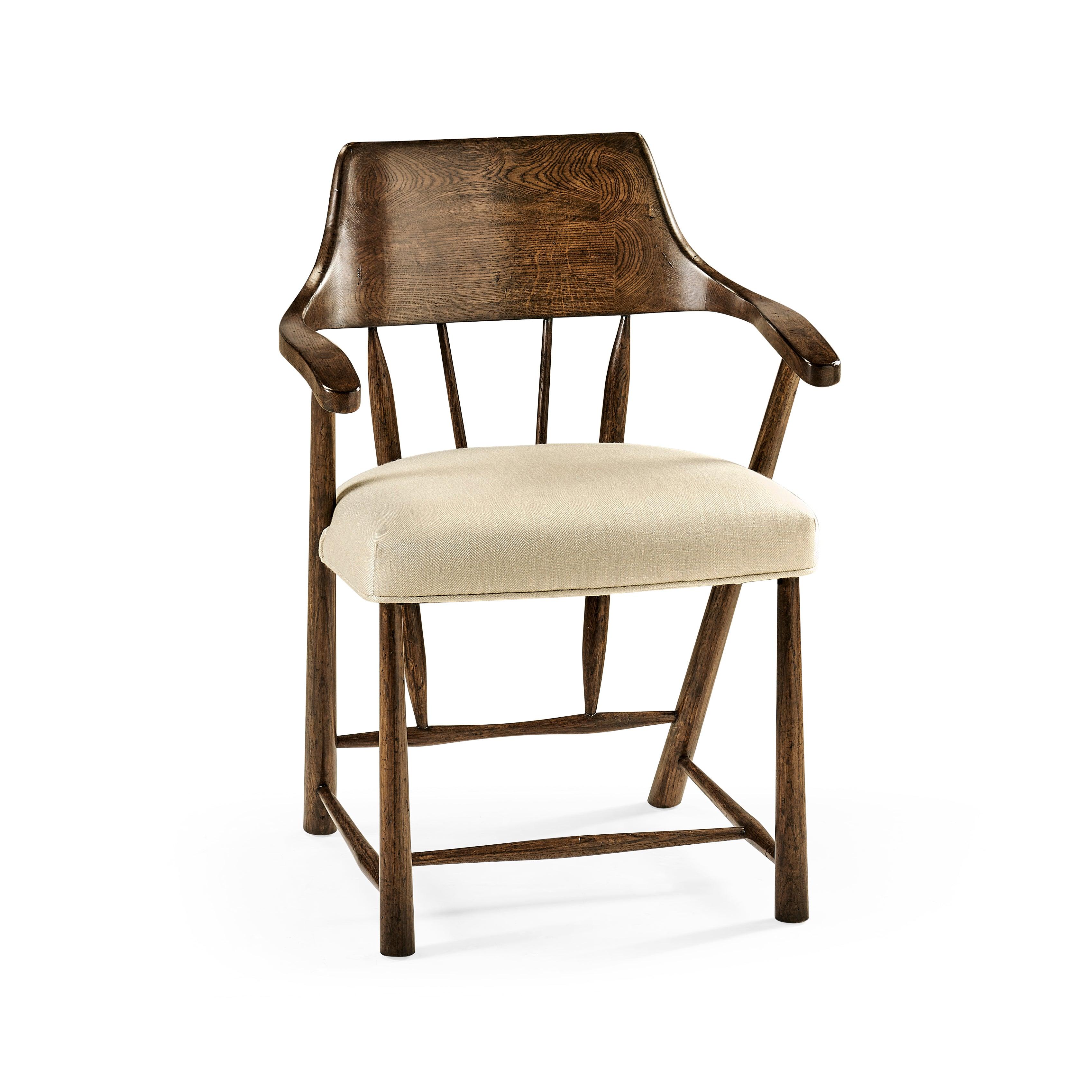Casual Accents Tudor Oak Captains Chair, Mazo - Set of 2 - Remutear