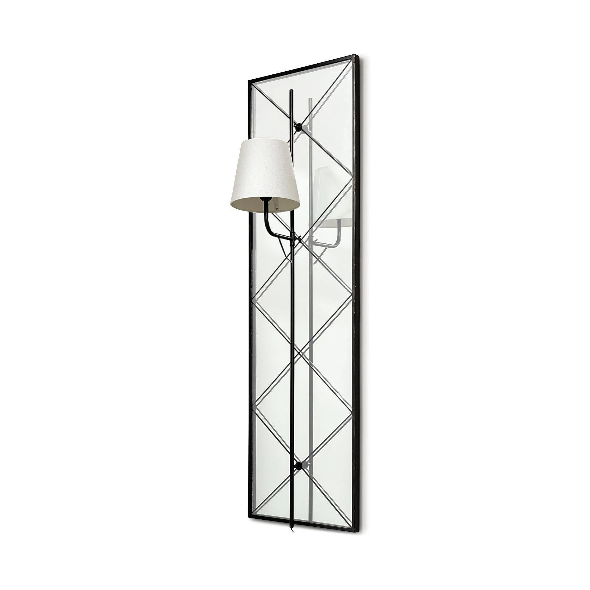 Krissta Black Metal and Mirror Wall Sconce - Remutear