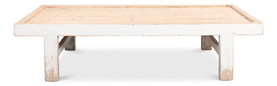 Large Wood Panel Coffee Tbl - Ant. White - Remutear