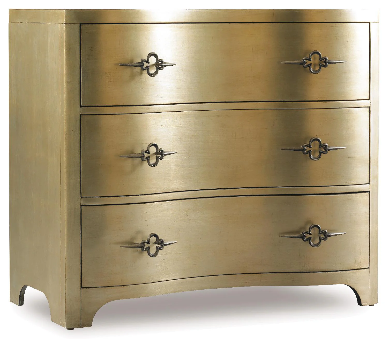 Sanctuary Three-Drawer Shaped Front Gold Chest - Remutear