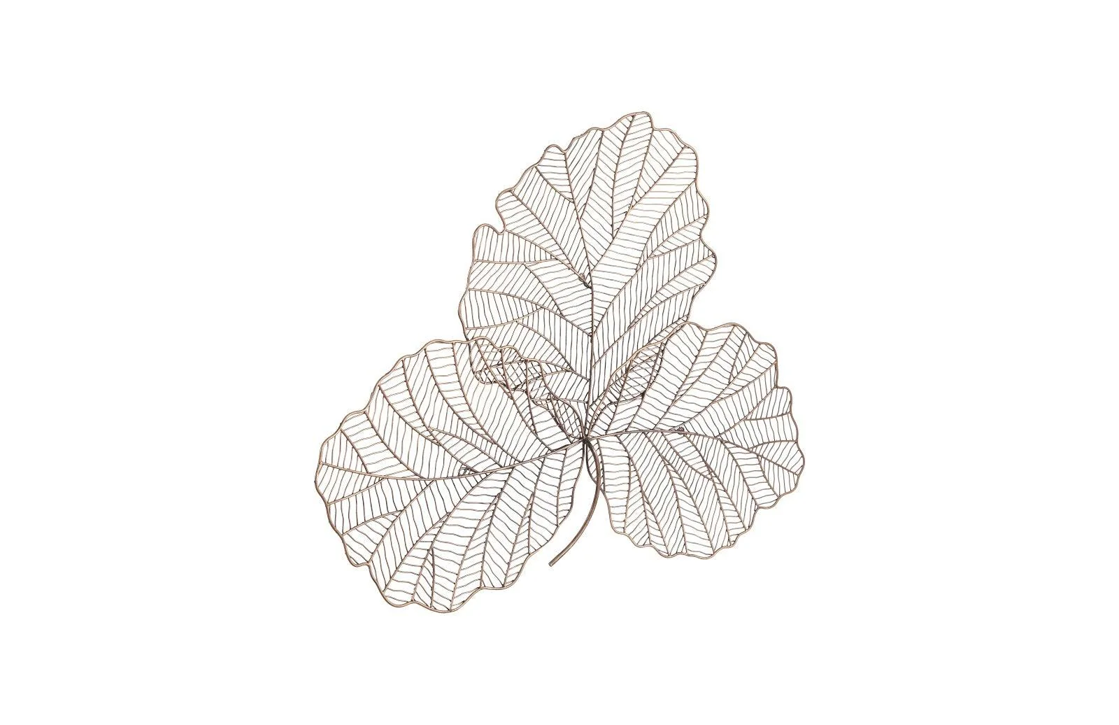 Tri Leaf Wall Art, Small, Metal, Copper/Black - Remutear