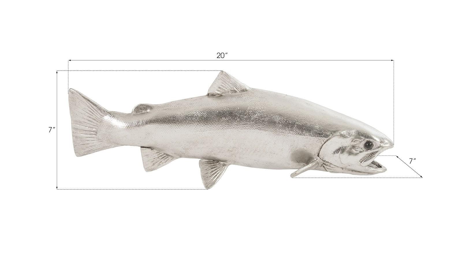 Rainbow Trout Fish, Resin, Silver Leaf - Remutear
