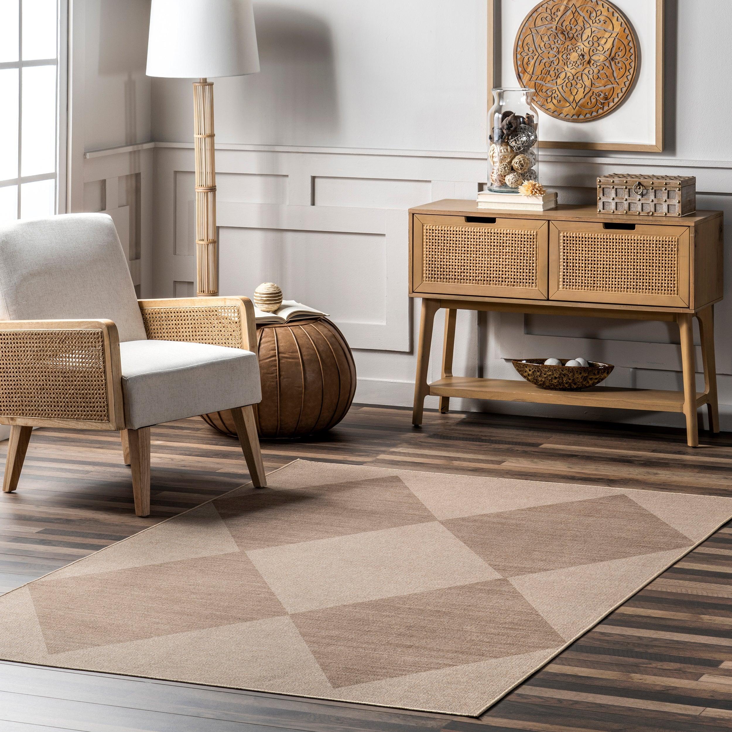 Simple Diamond Easy-Jute Machine Washable Area Rug - Remutear