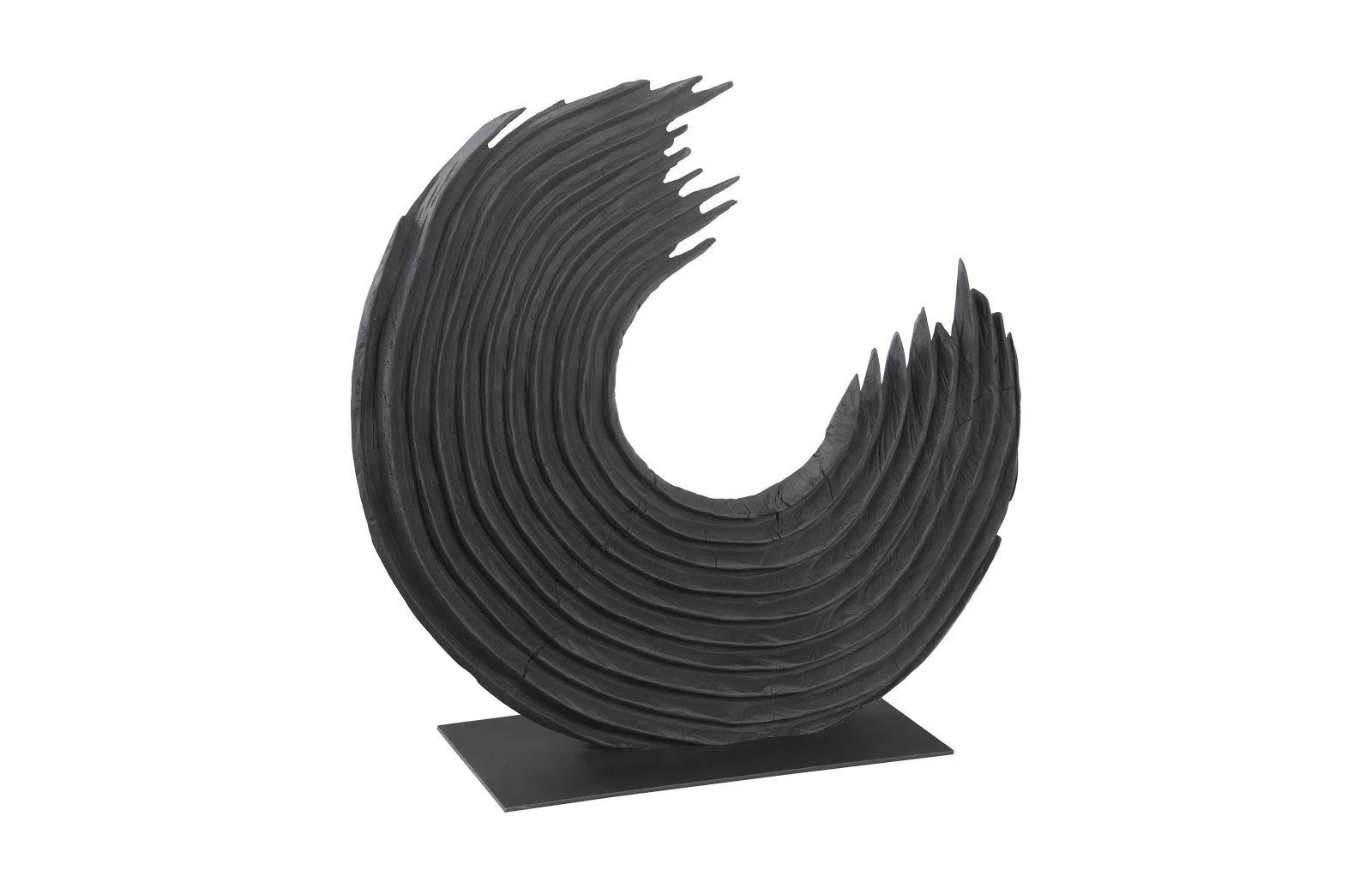 Swoop Tabletop Sculpture, Black Wood, Small - Remutear