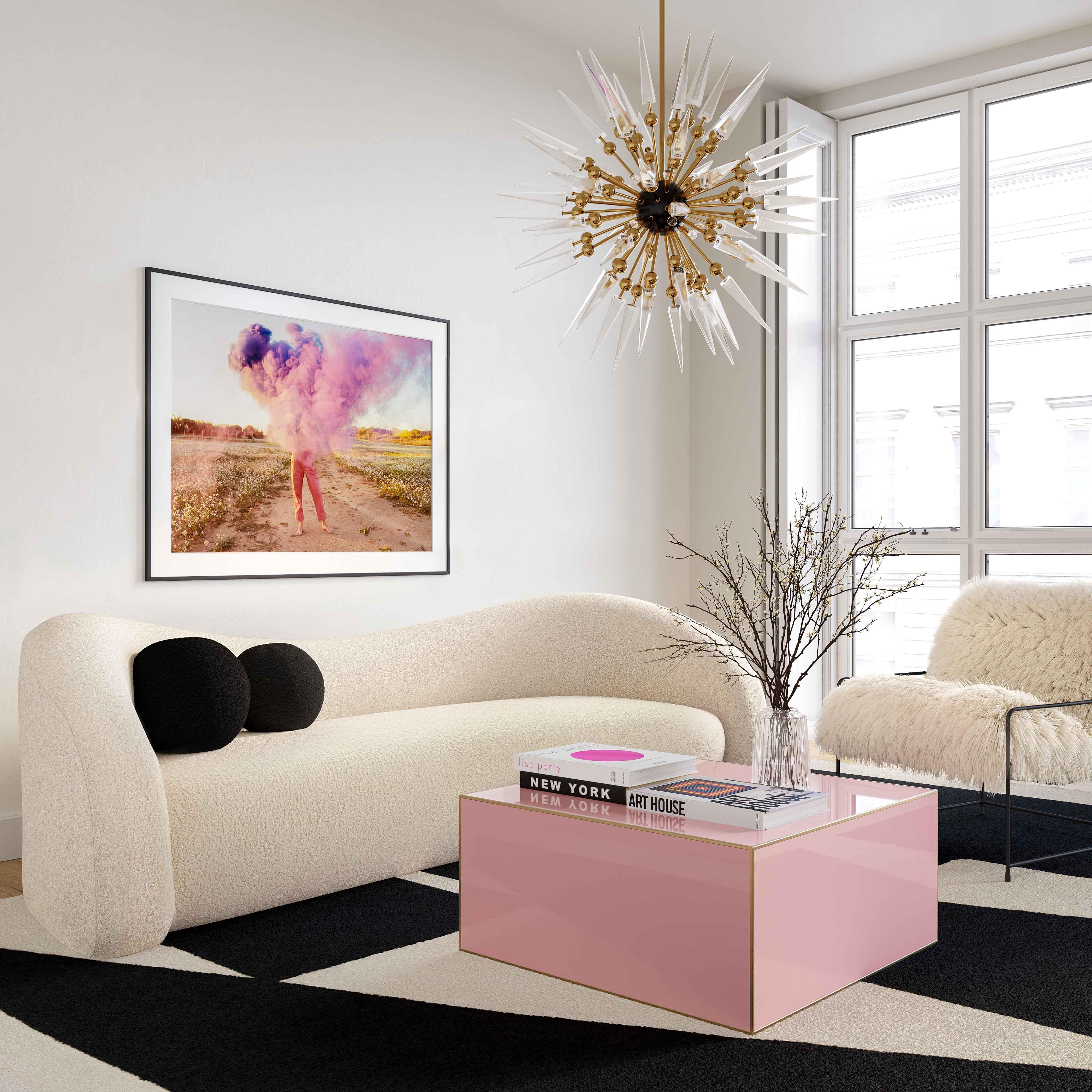 Leonie Beige Faux Shearling Sofa - Remutear
