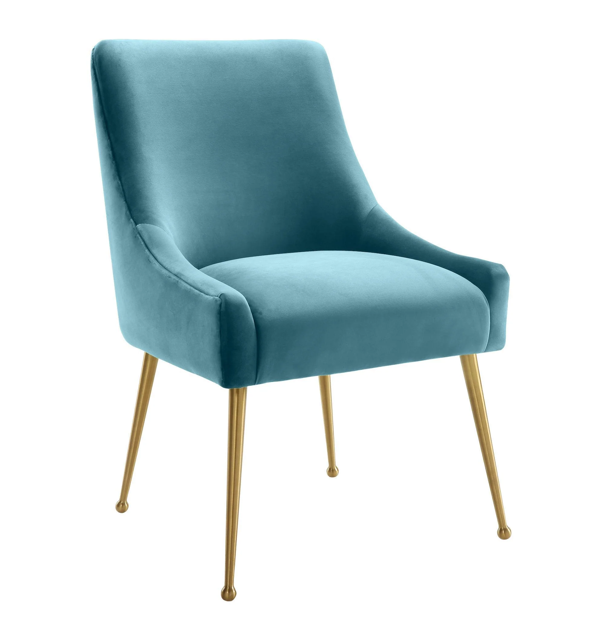 Beatrix Sea Blue Velvet Side Chair - Remutear