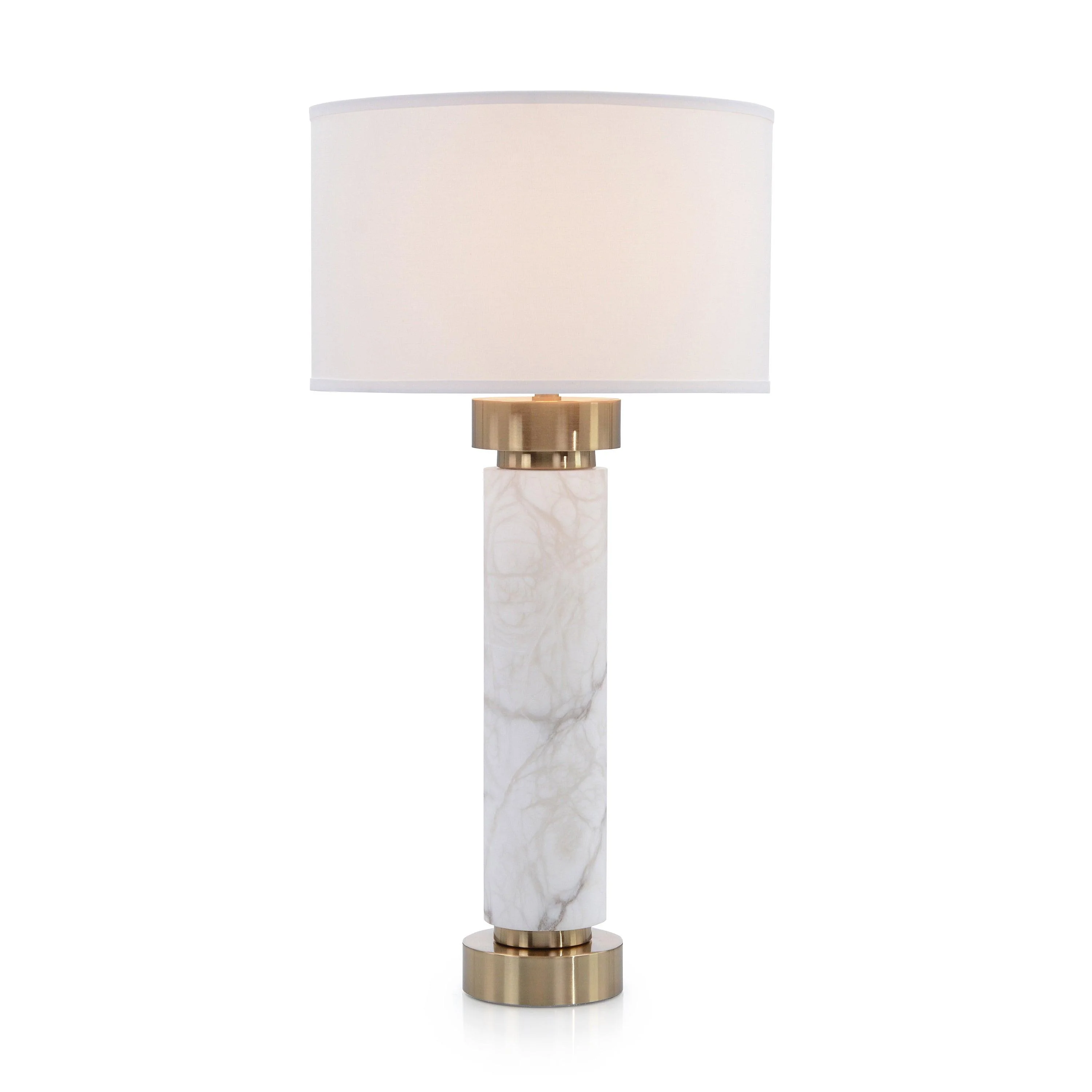 Alabaster and Coffee Bronze Table Lamp - Remutear