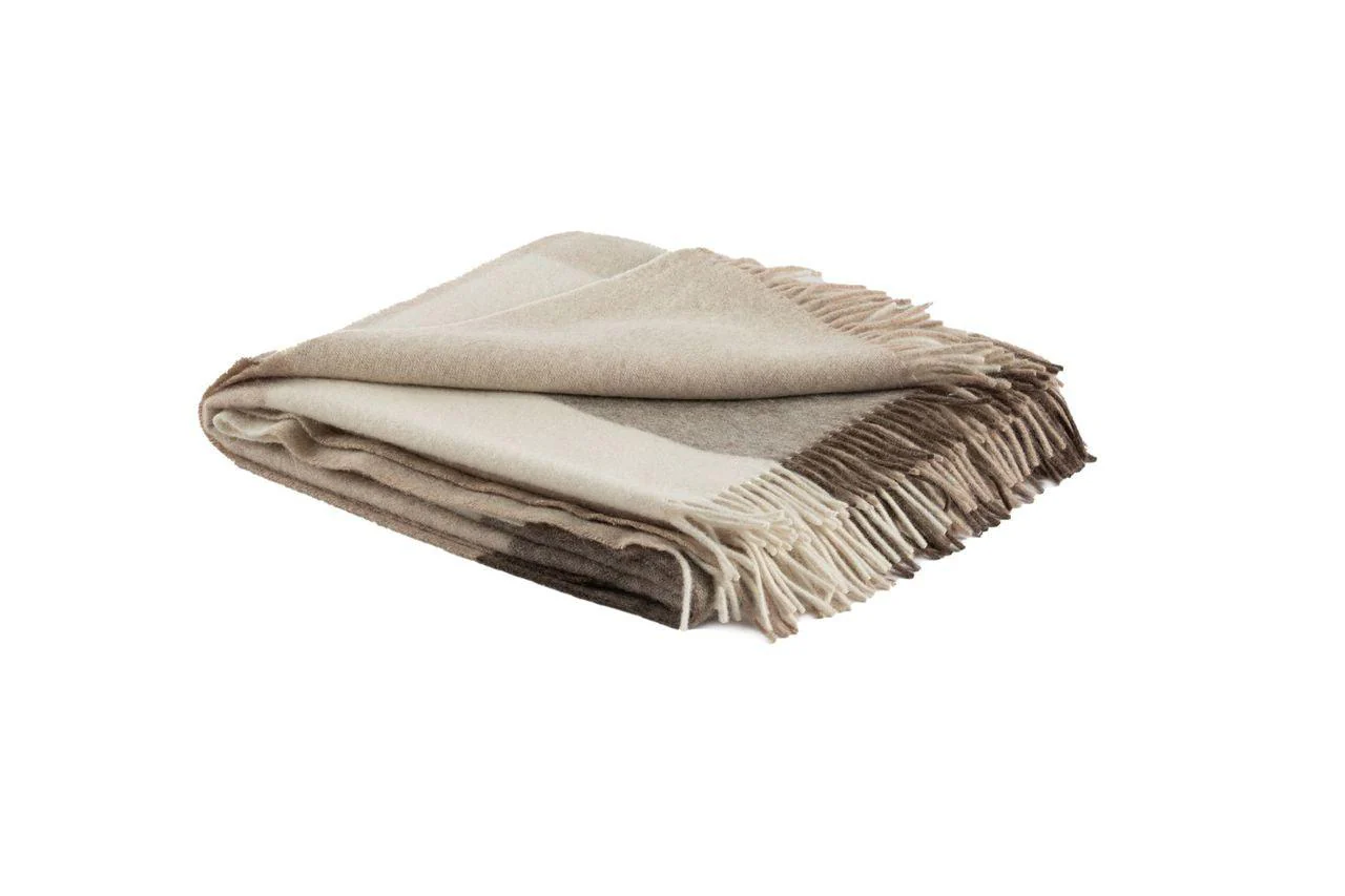 Faroe Recycled Wool and Alpaca Plaid Throw - Remutear